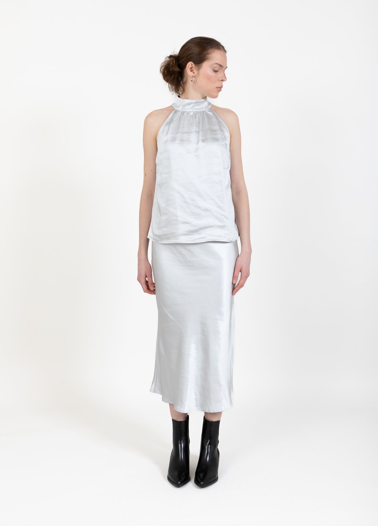 CC HEART SKYLER SATIN NEDERDEL - Light grey