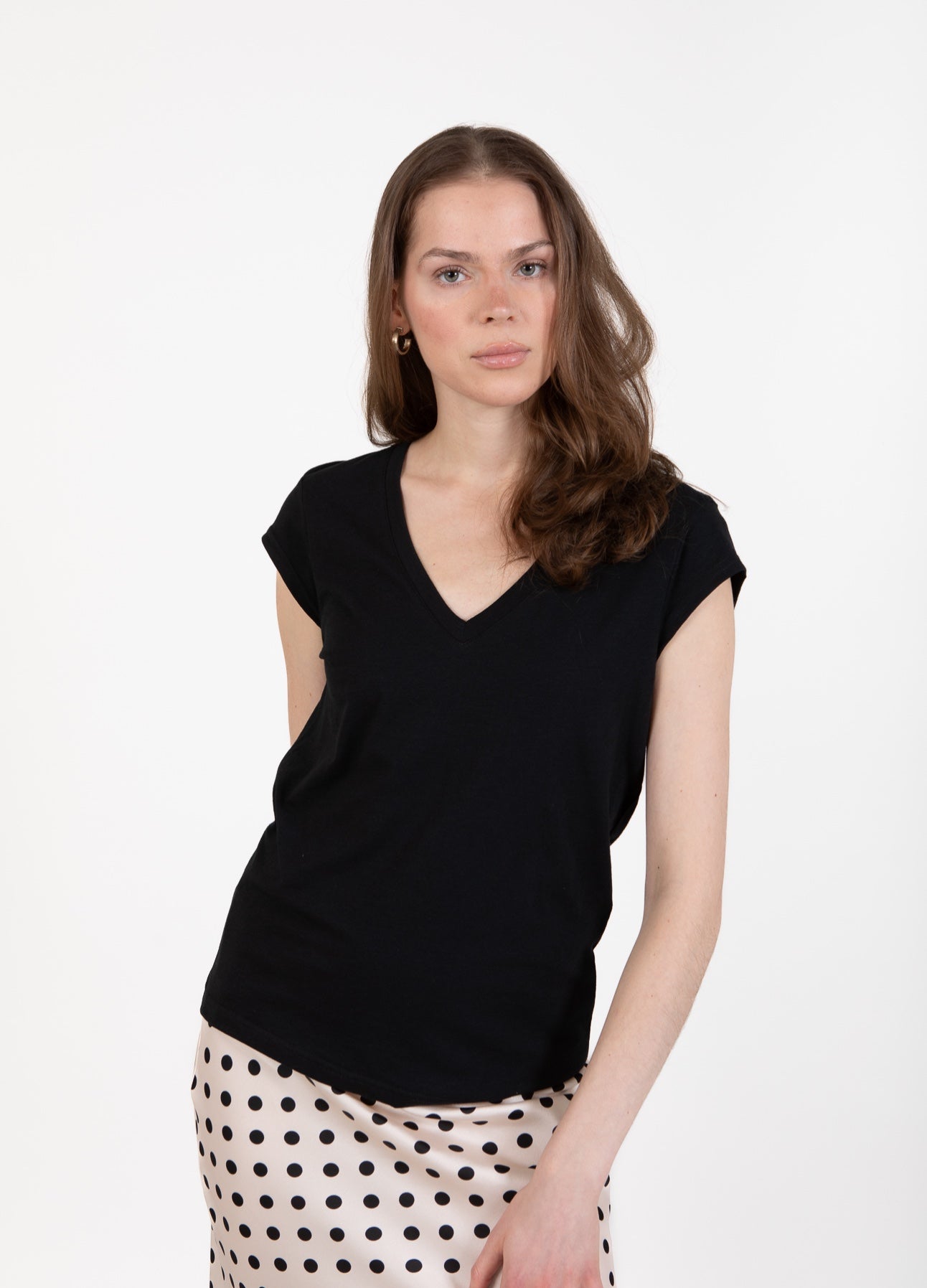 CC HEART V-HALS T-SHIRT - Black