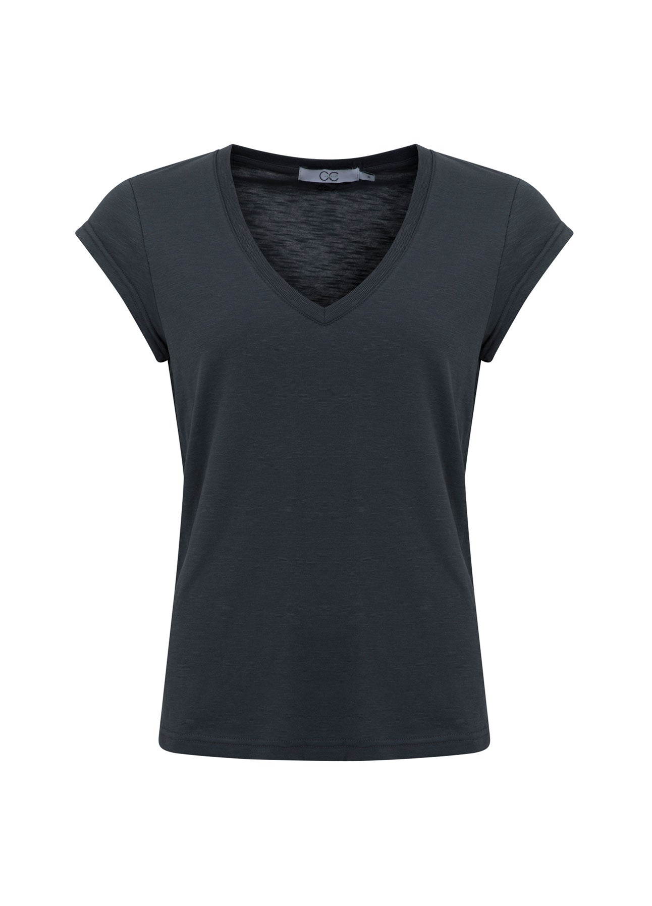 CC HEART V-HALS T-SHIRT - Dark Stone Grey