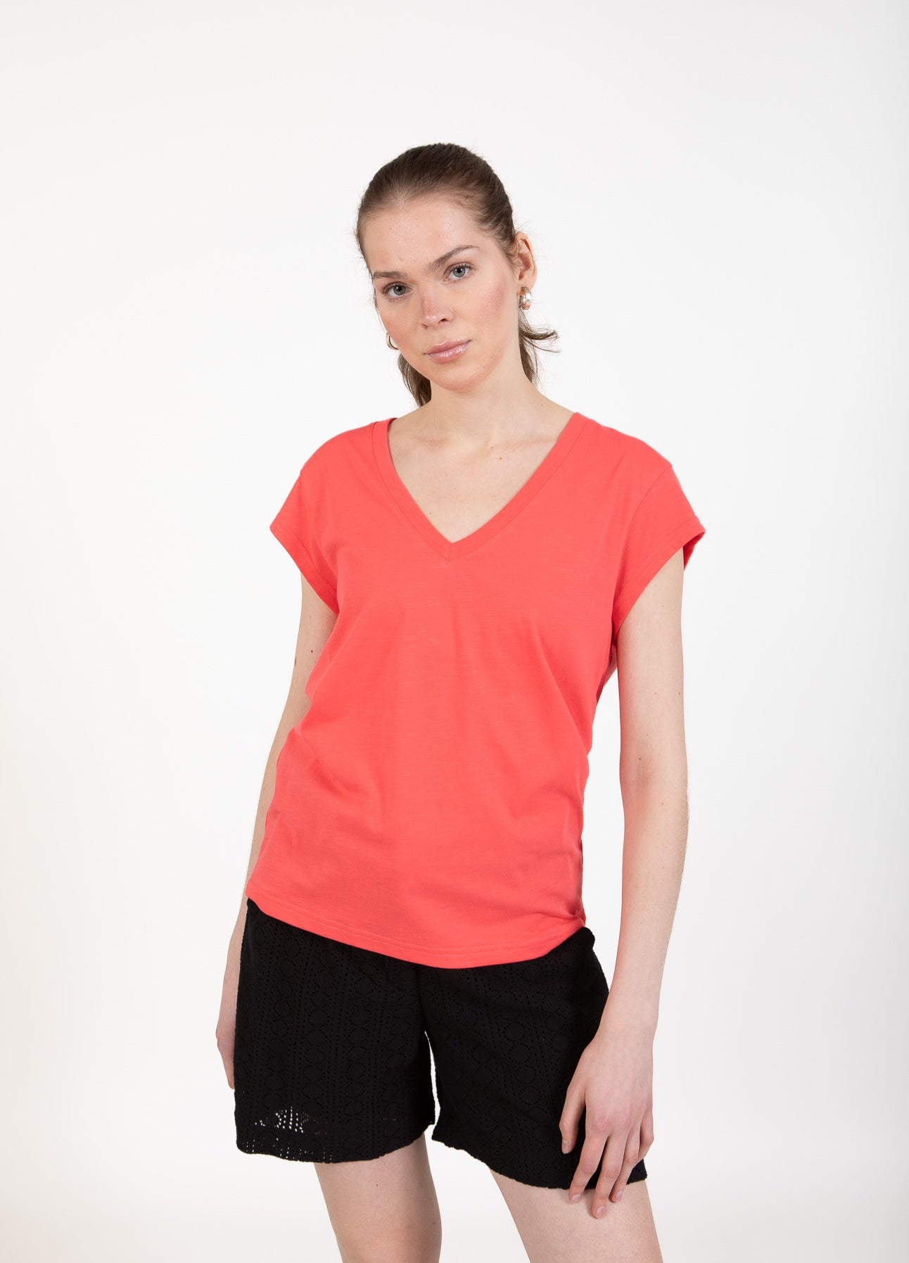 CC HEART V-HALS T-SHIRT - Intense pink