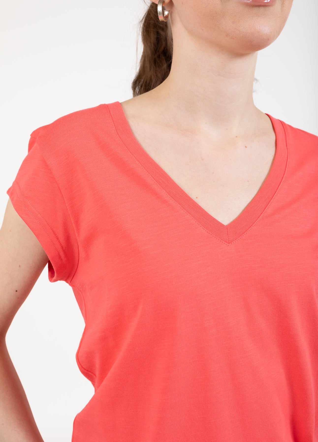 CC HEART V-HALS T-SHIRT - Intense pink