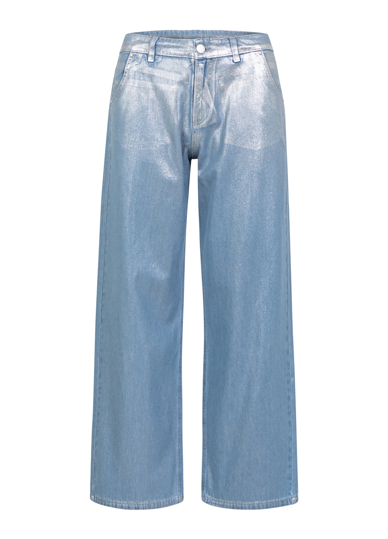 GLITTER JEANS - PETRA FIT - Silver