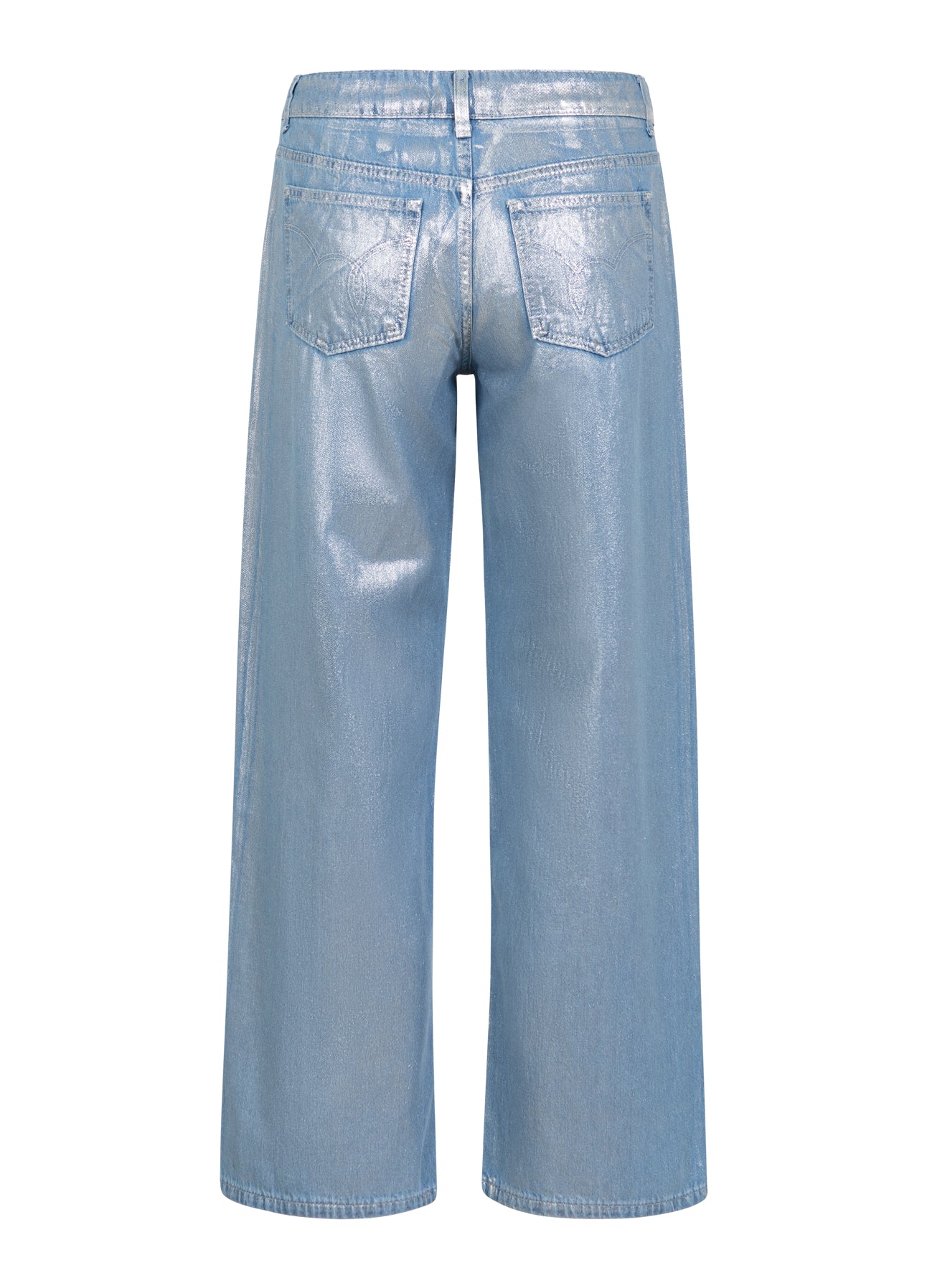 GLITTER JEANS - PETRA FIT - Silver
