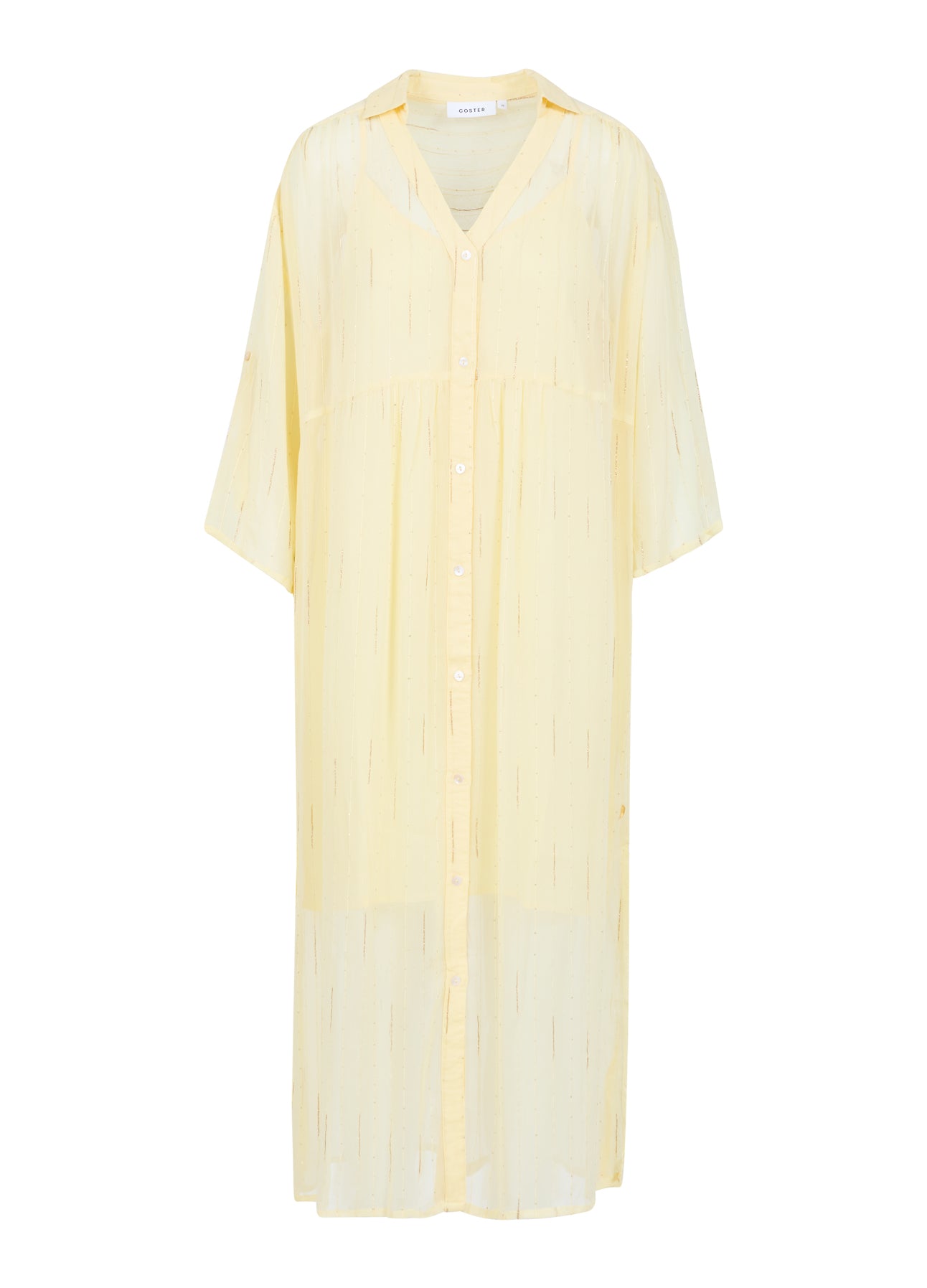 KJOLE I GULD LUREX - Butter yellow/gold lurex