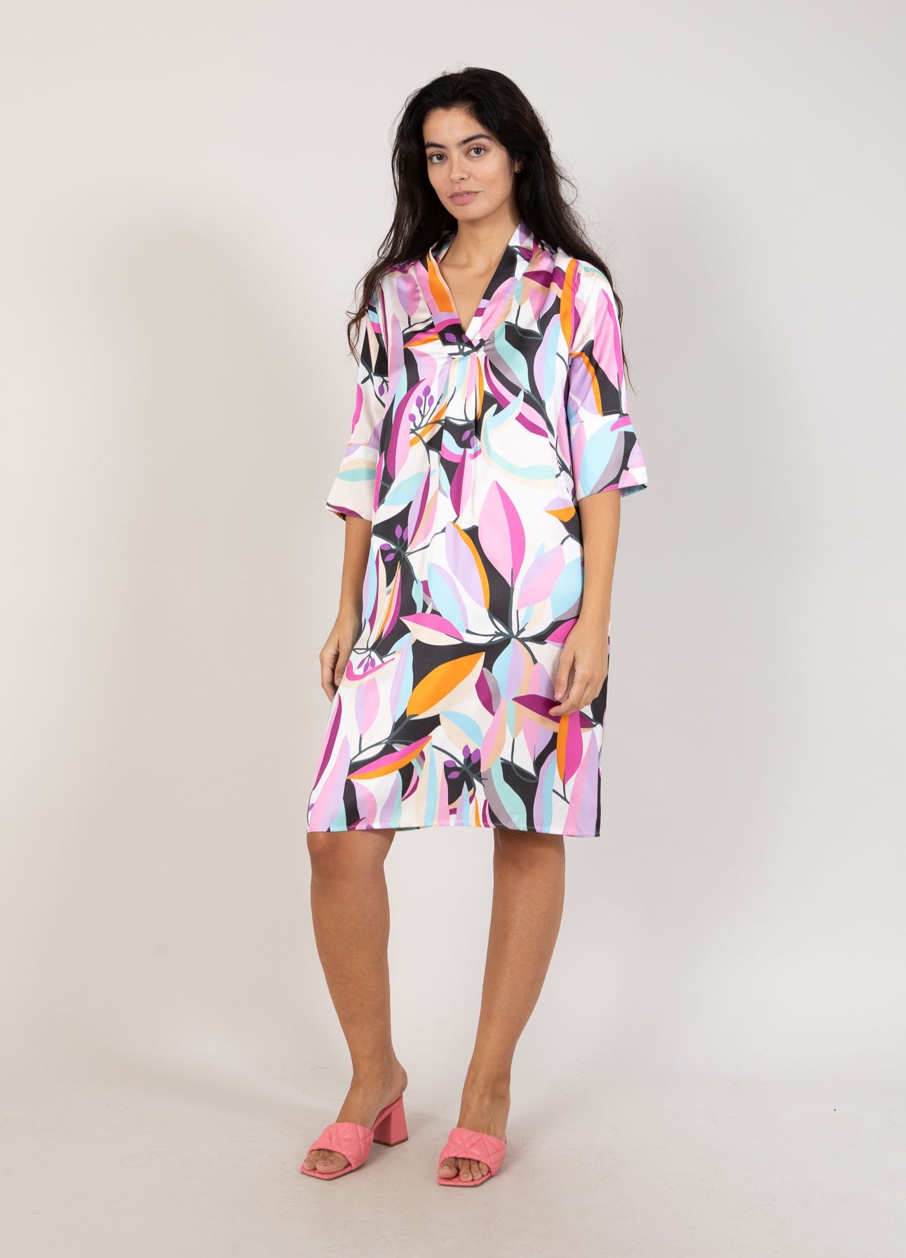 TUNIKA KJOLE I MULTI LEAF PRINT - Multi leaf print