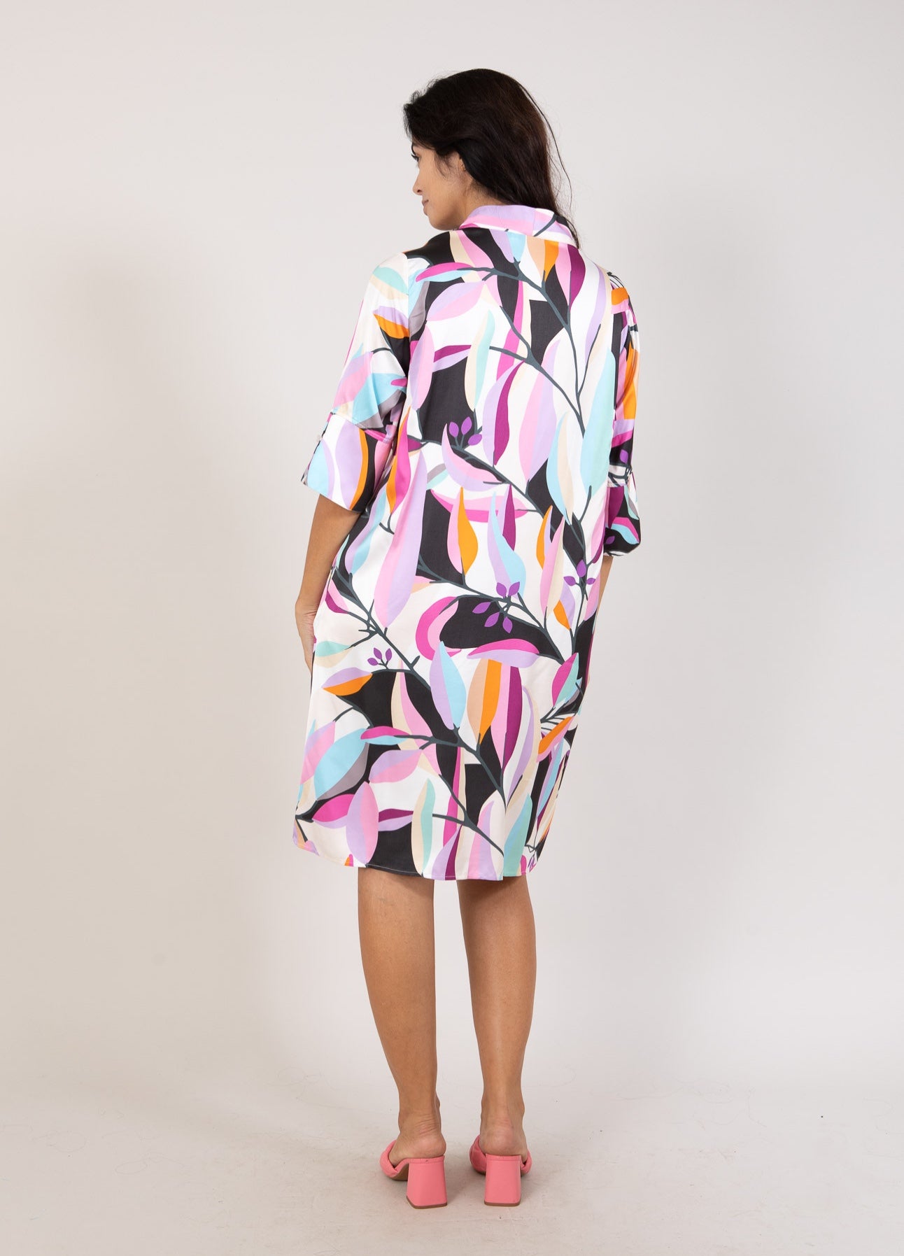TUNIKA KJOLE I MULTI LEAF PRINT - Multi leaf print