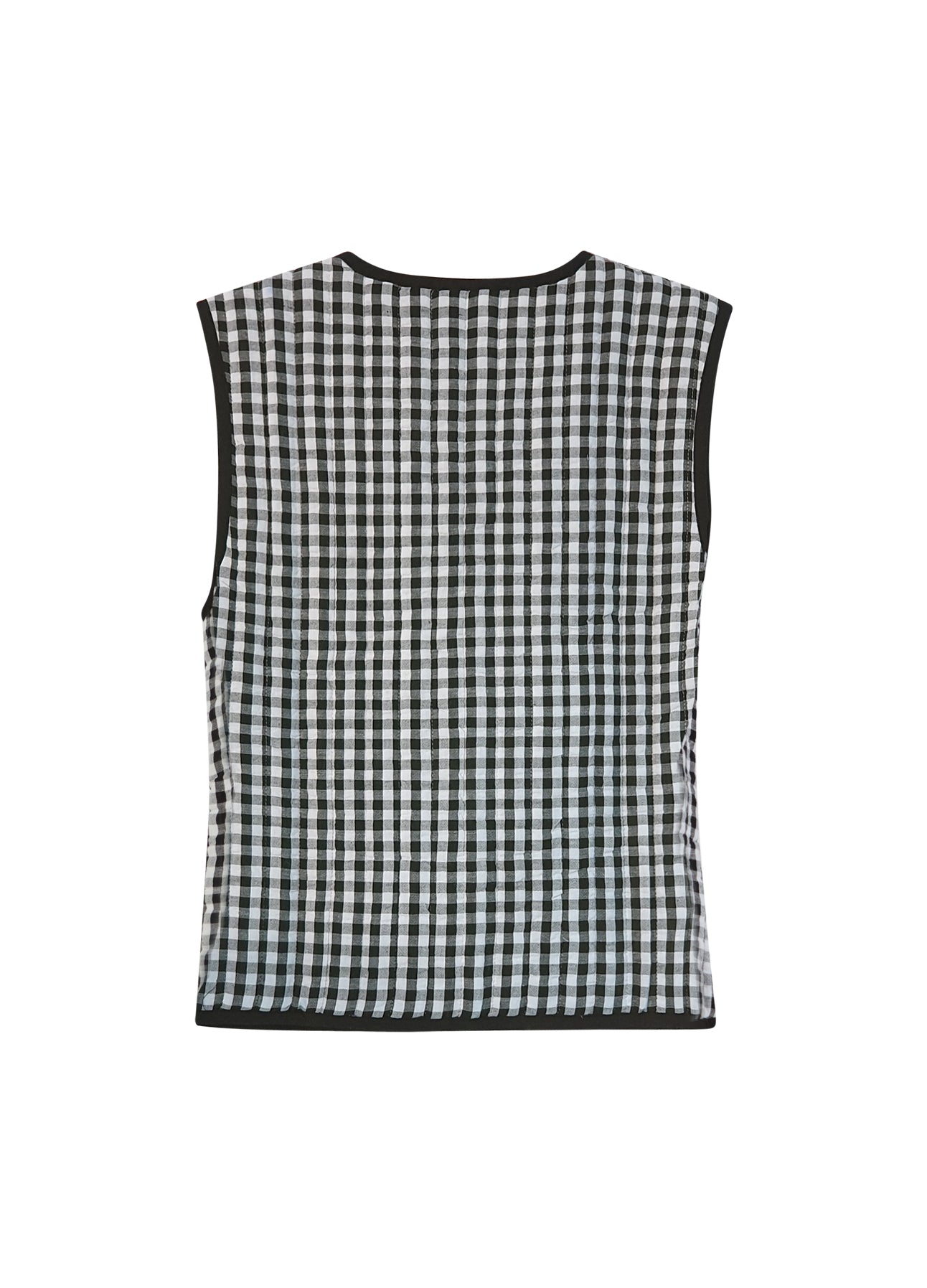 CC HEART ALENA QUILTET VEST - Black/white check på udsalg