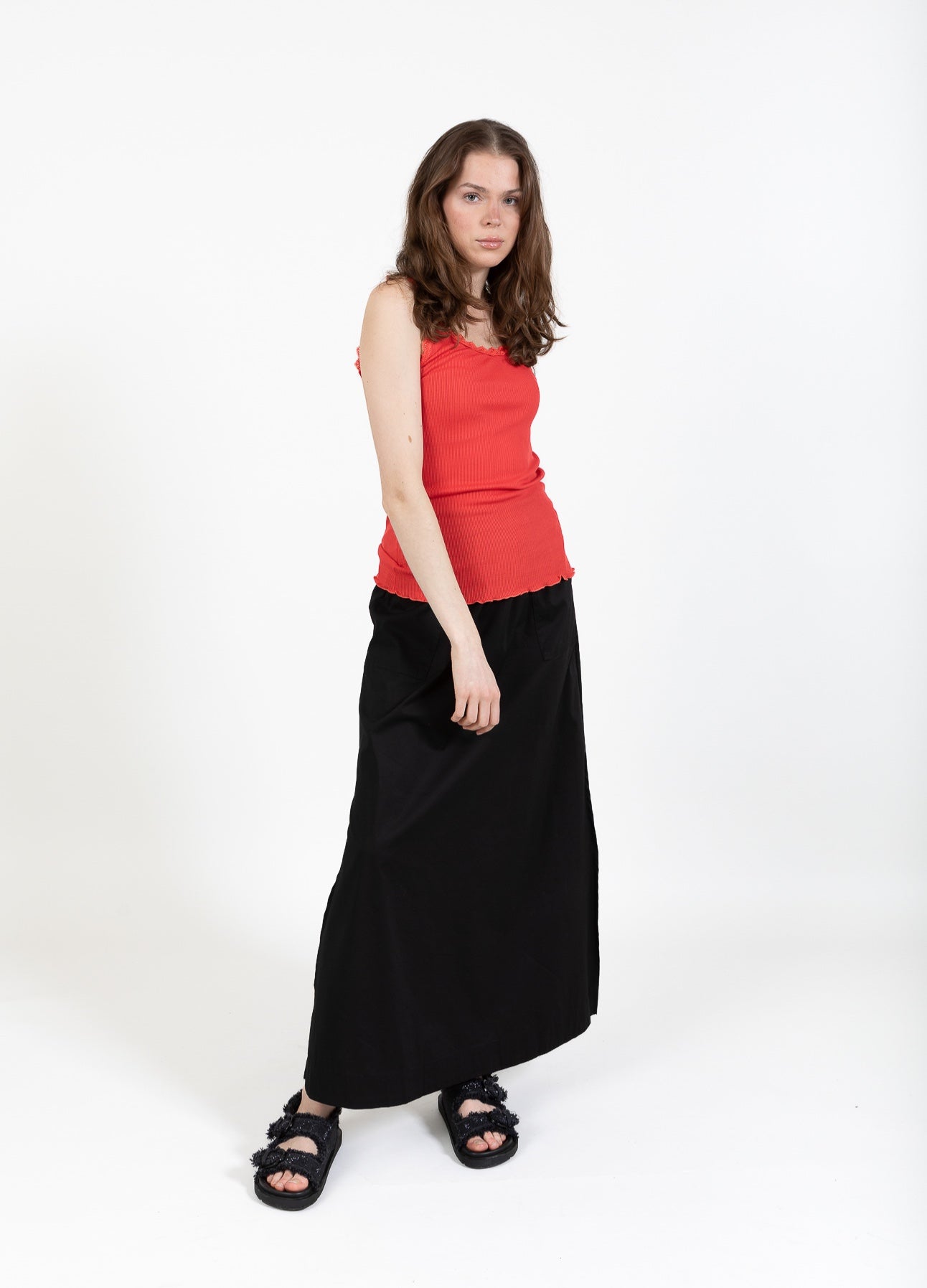 CC HEART SILKE TOP MED BLONDE - Poppy red