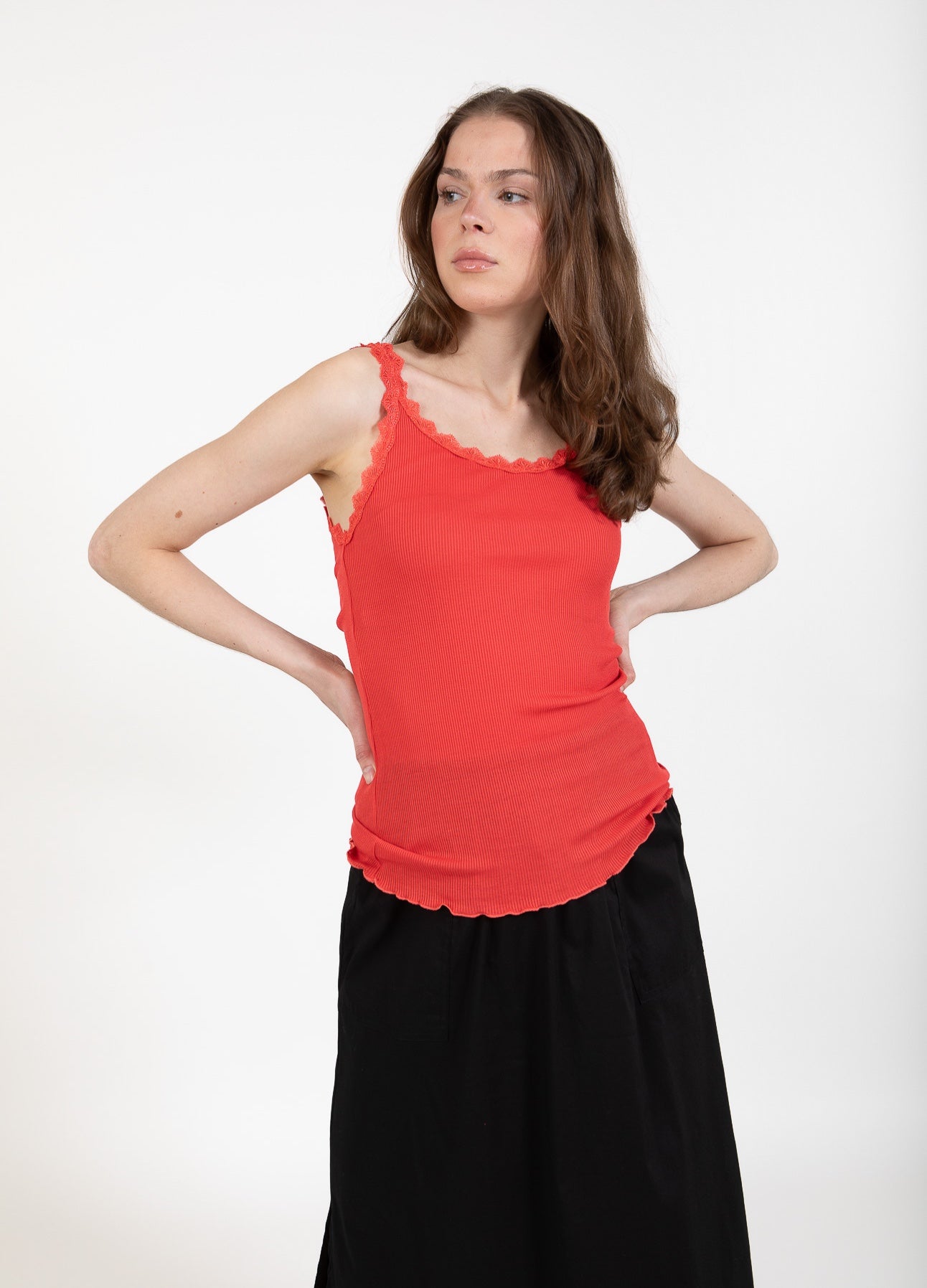 CC HEART SILKE TOP MED BLONDE - Poppy red