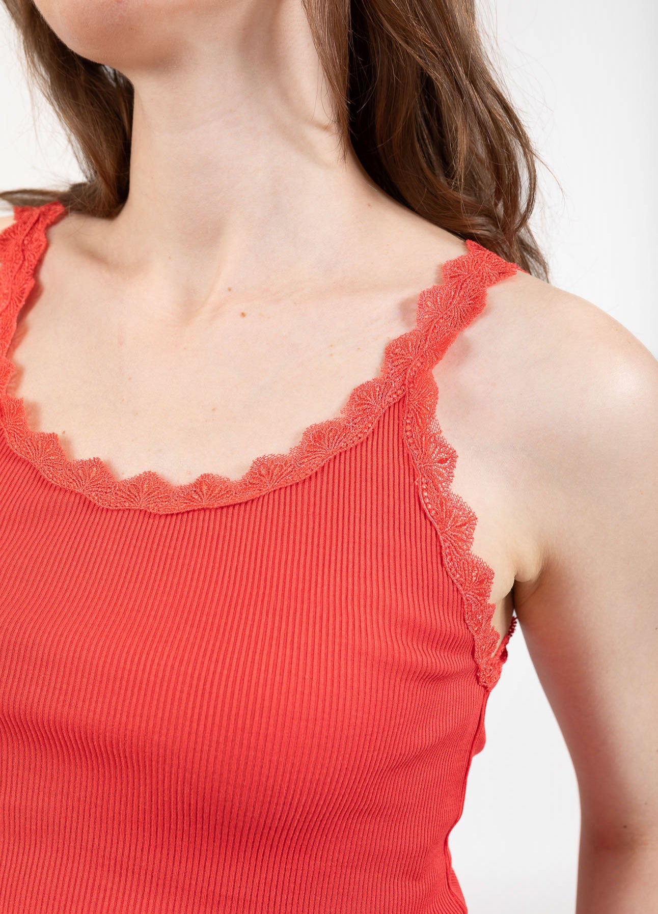 CC HEART SILKE TOP MED BLONDE - Poppy red