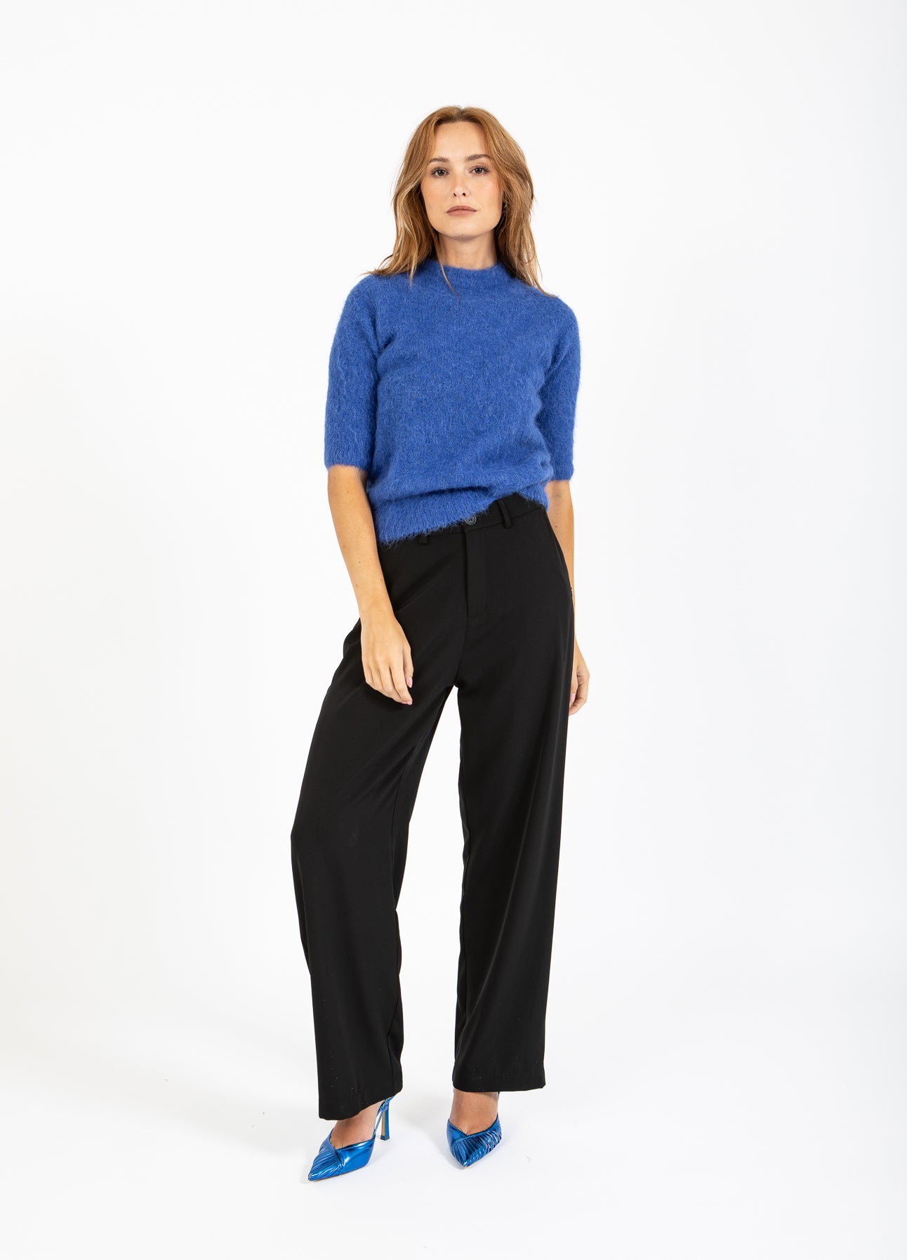 KORTÆRMET STRIK - Rich blue