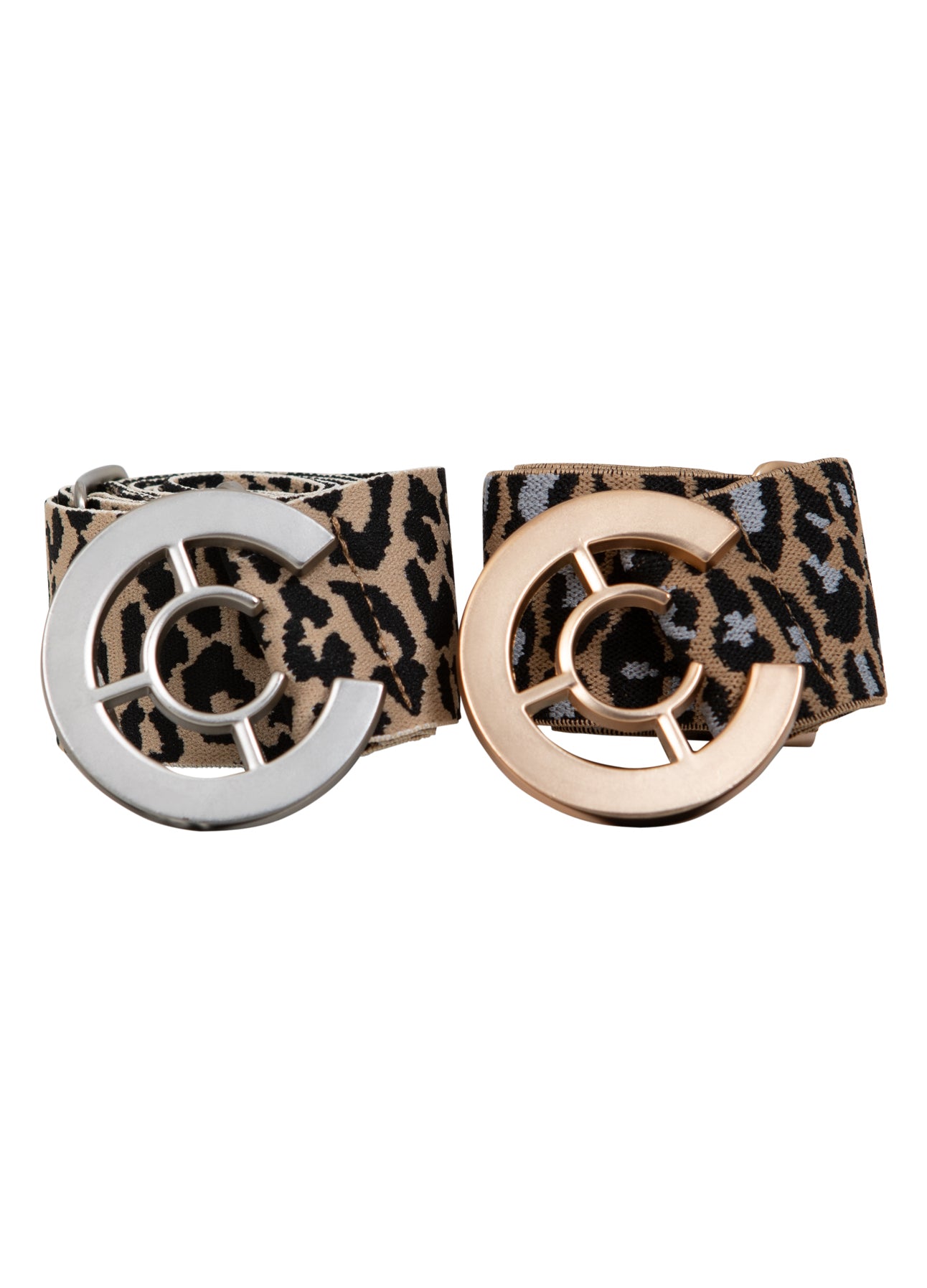 LOGO BÆLTE MED TRYK - Leo print sand - 277 (gold buckle) Rabat
