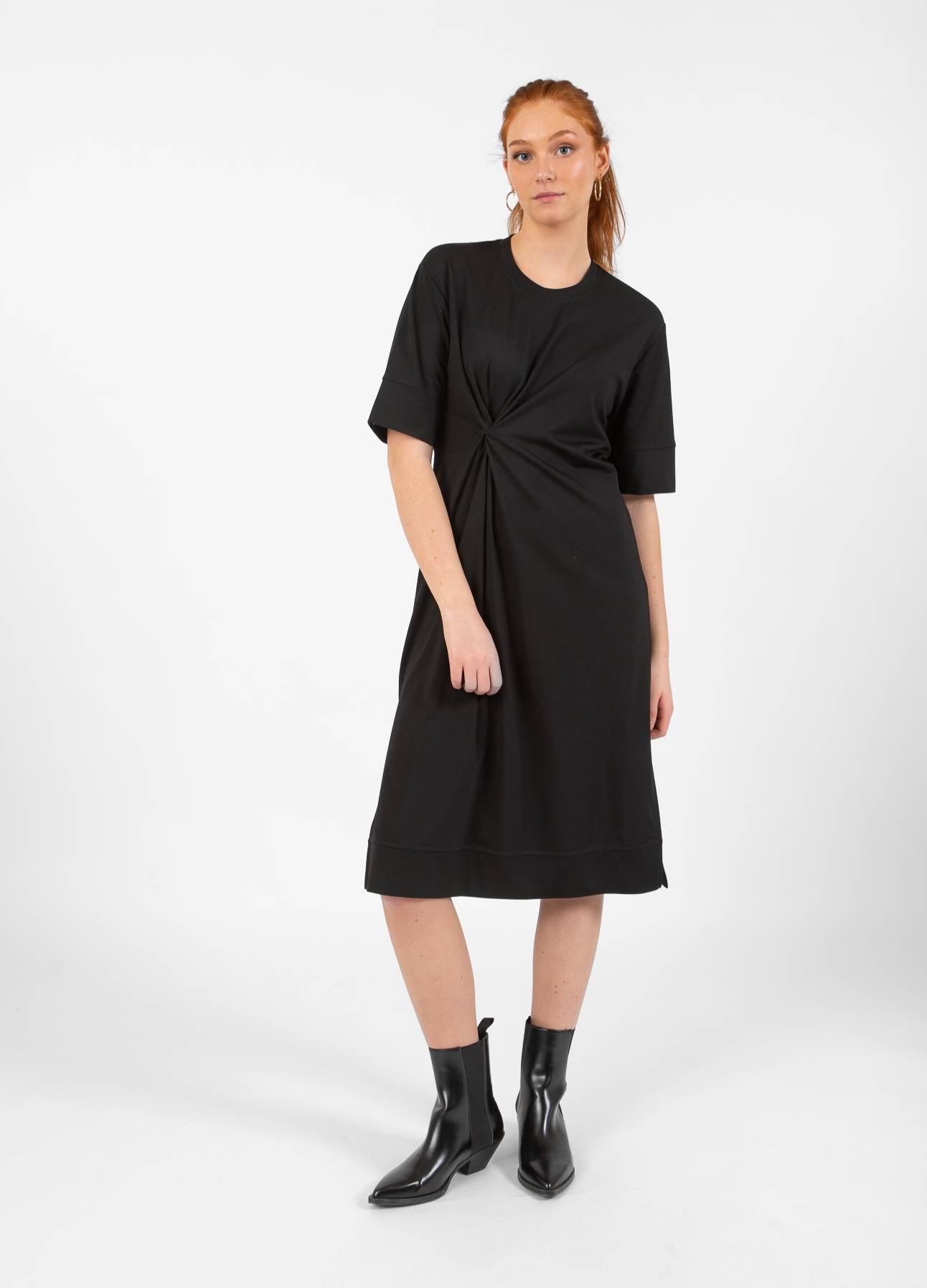 CC HEART NOLA DRAPERET JERSEY KJOLE - Black