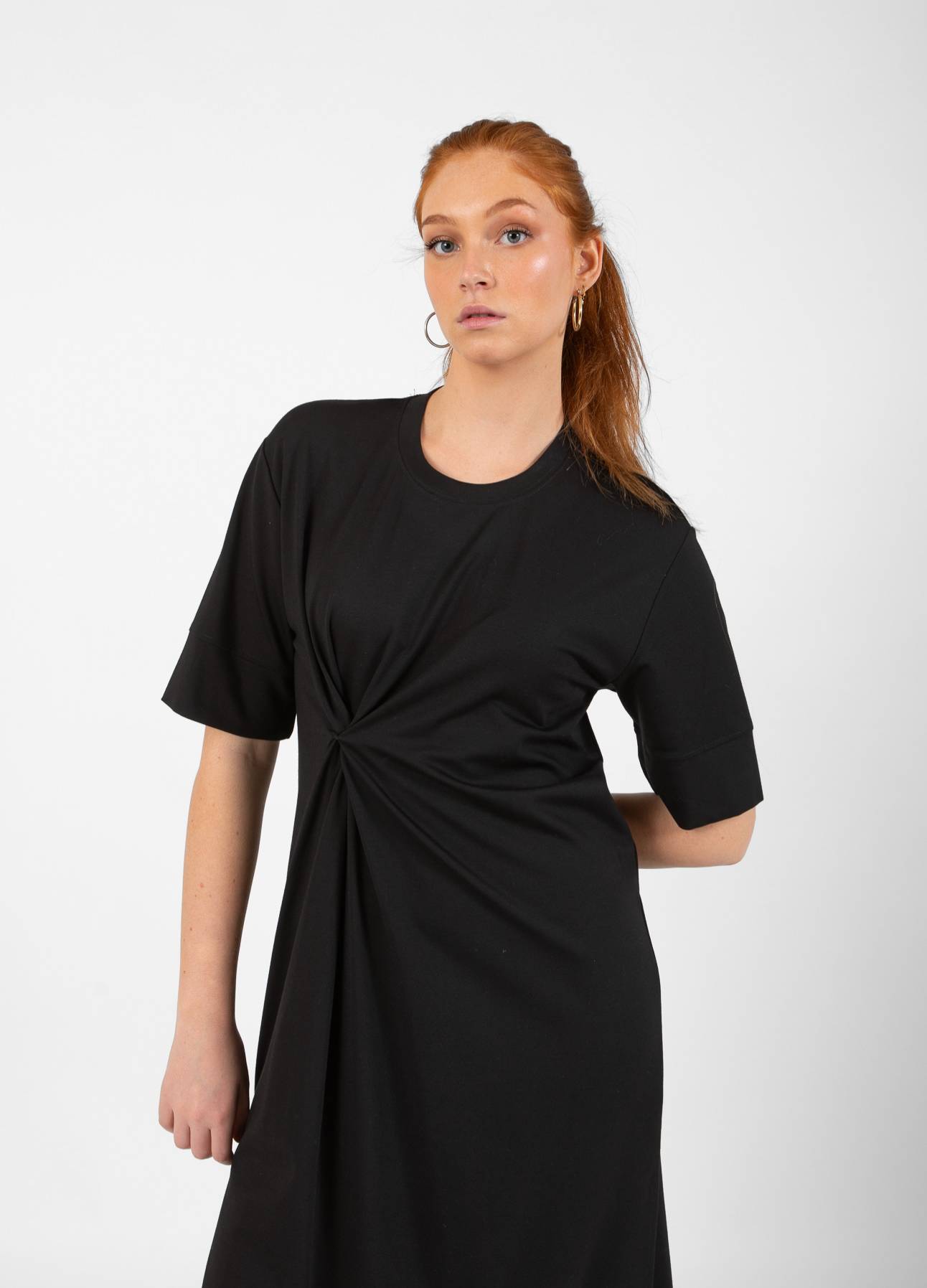 CC HEART NOLA DRAPERET JERSEY KJOLE - Black
