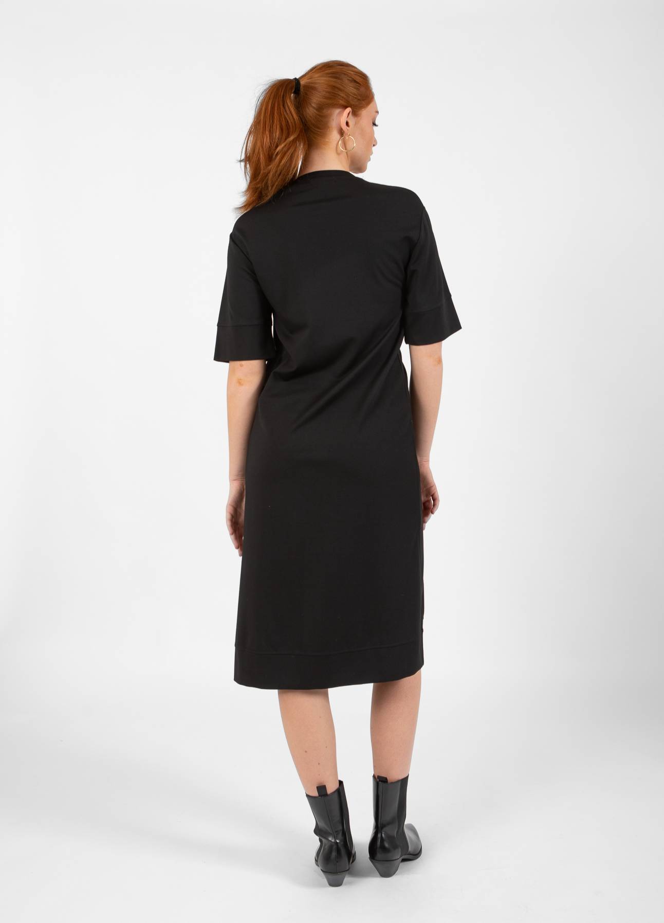 CC HEART NOLA DRAPERET JERSEY KJOLE - Black