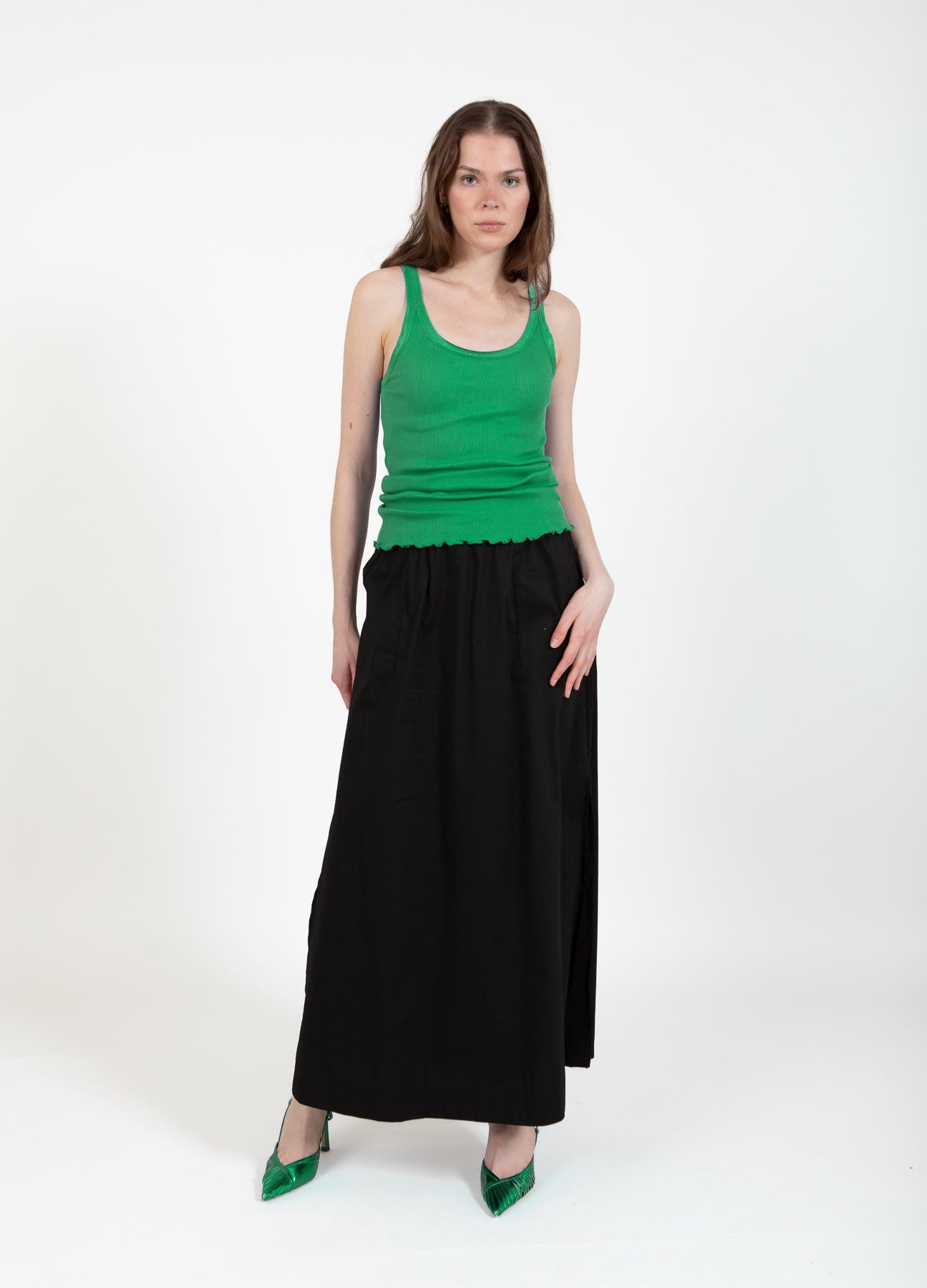 CC HEART SILKE-TOP - Emerald green