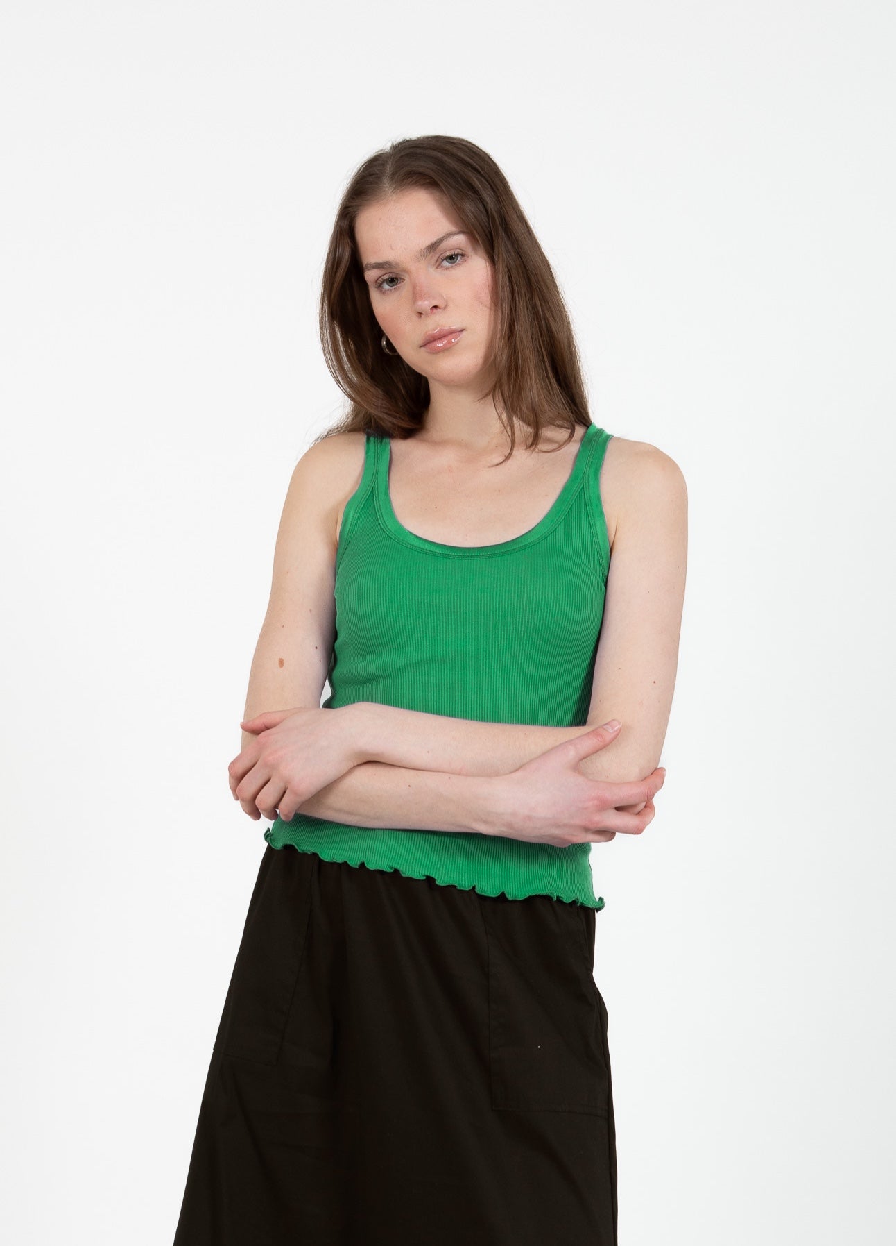 CC HEART SILKE-TOP - Emerald green