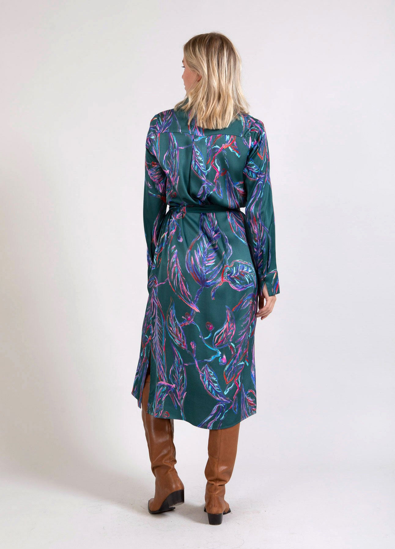 KJOLE I MULTI LEAVES PRINT - Multi leaves print Online Hot Salg