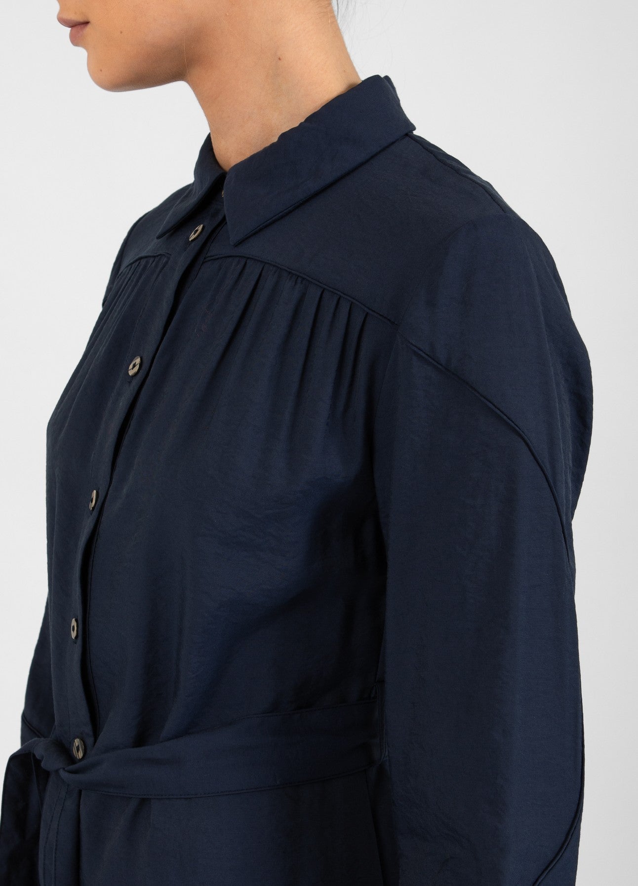 KJOLE MED BÆLTE - Dark blue