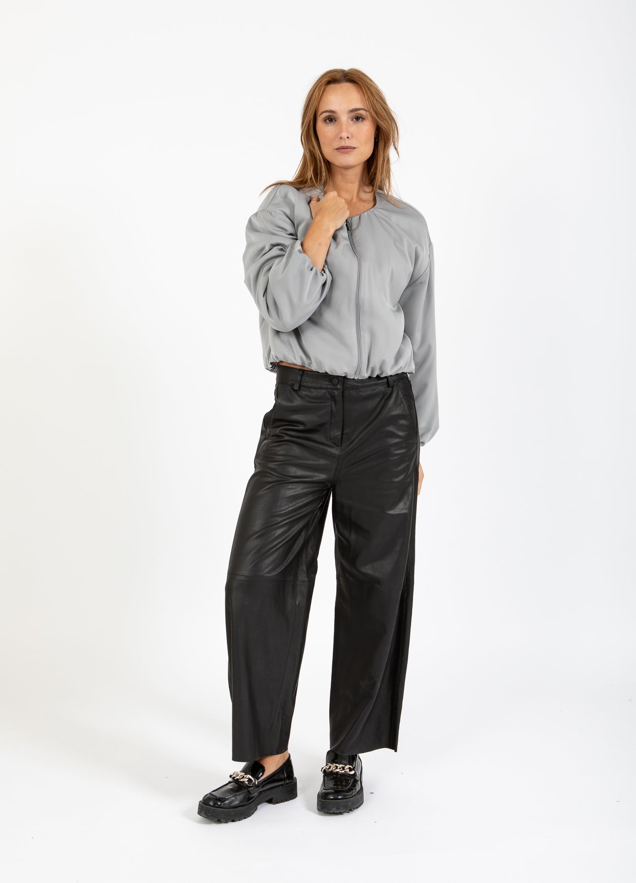 LÆDERBUKSER - PETRA FIT - Black