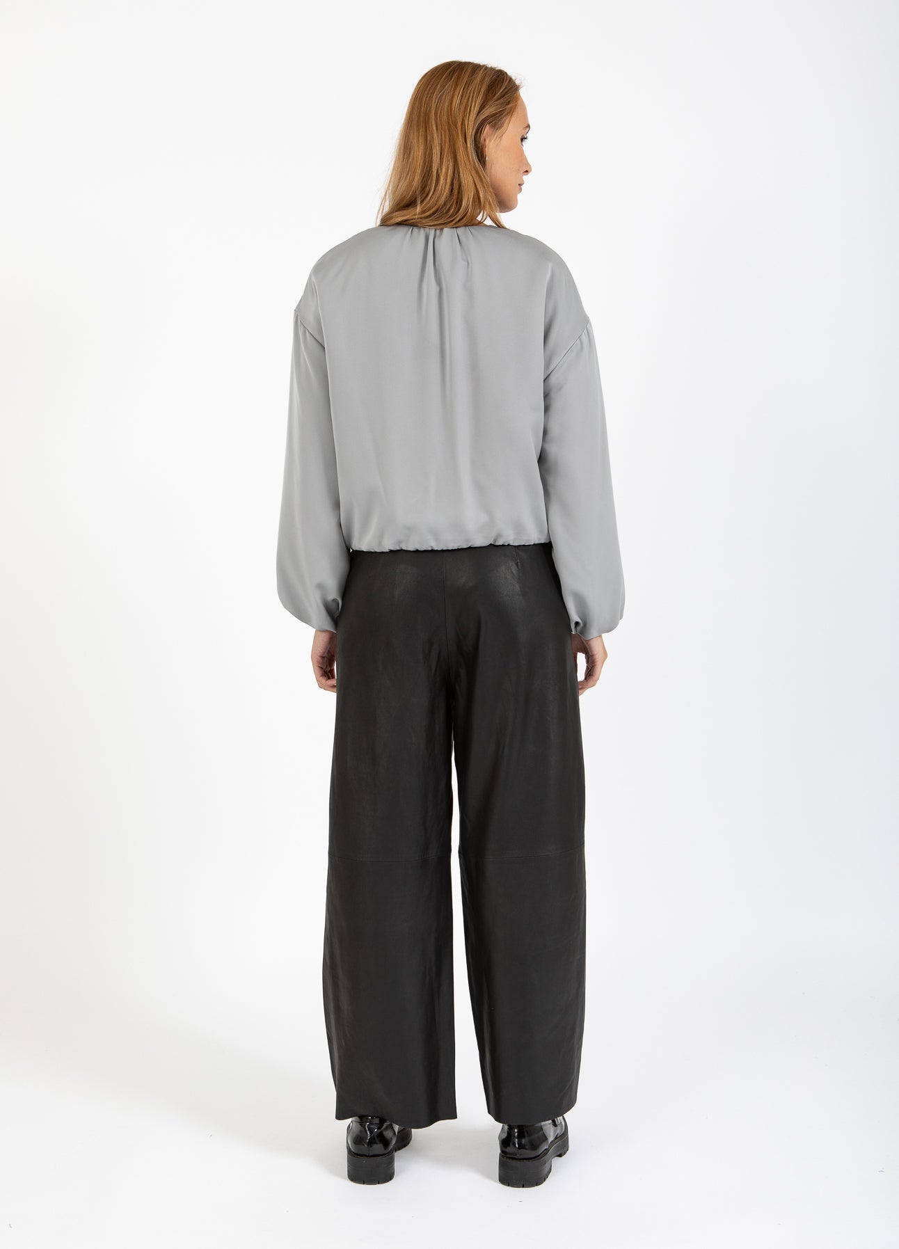 LÆDERBUKSER - PETRA FIT - Black