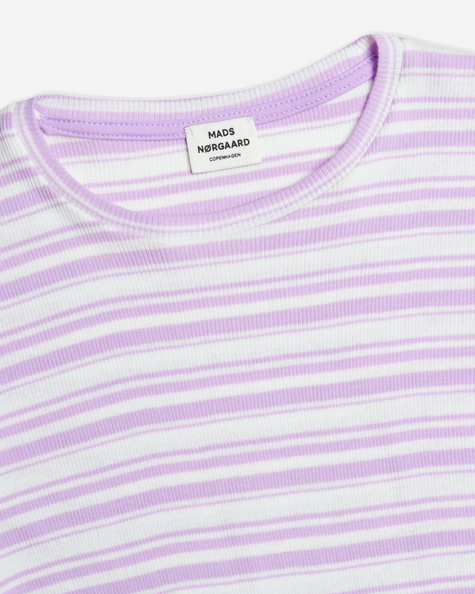 2x2 Cotton Stripe Talino Top - White Alyssum/Lavendula