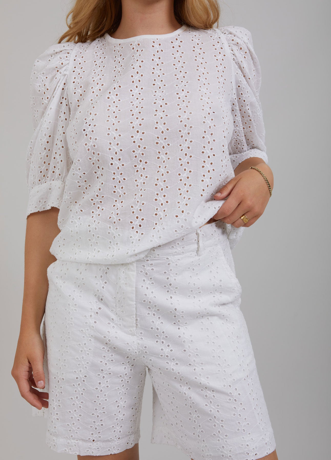 CC HEART LENA SHORT M. BRODERIE ANGLAISE - White