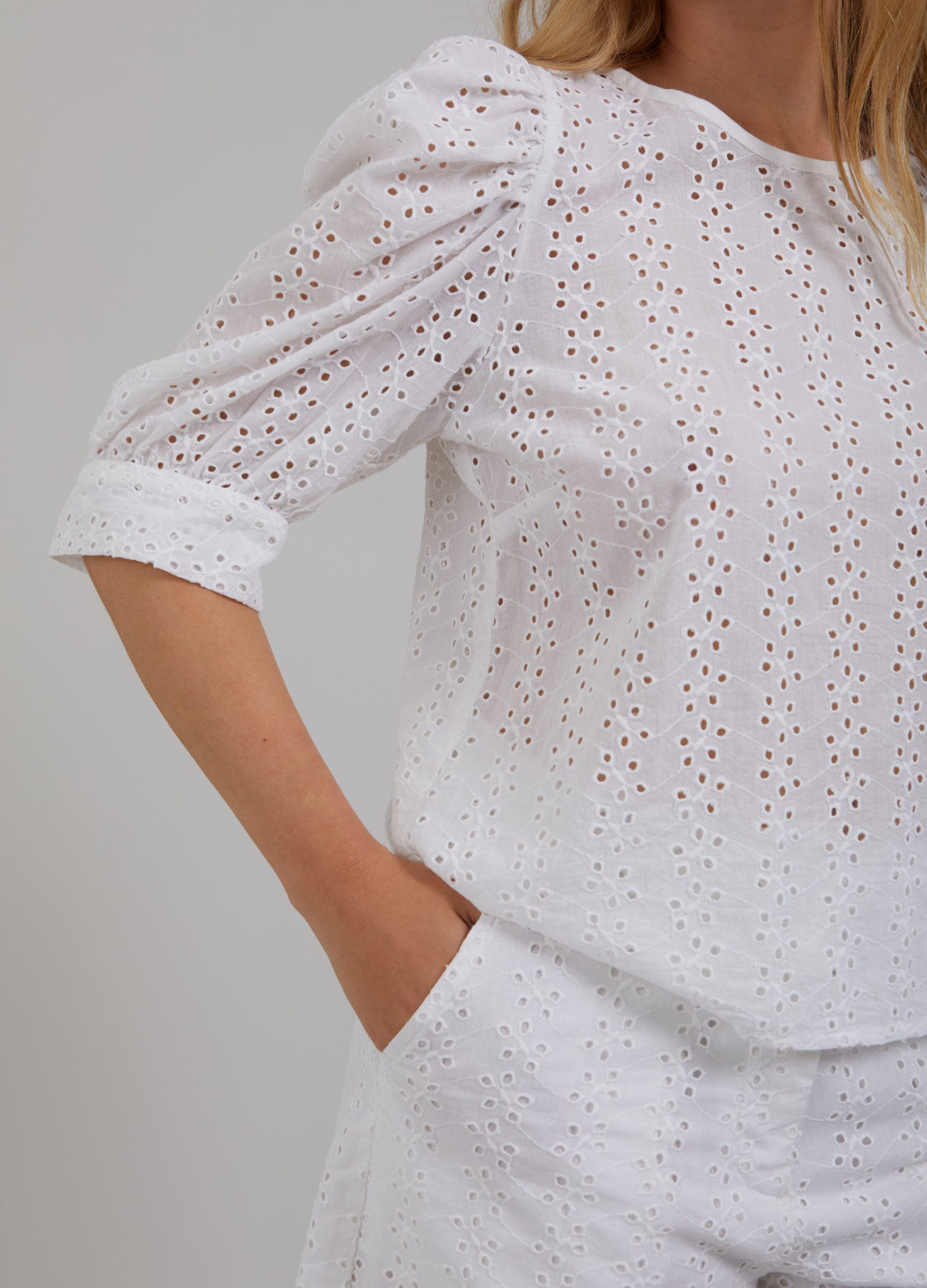 CC HEART LENA SHORT M. BRODERIE ANGLAISE - White