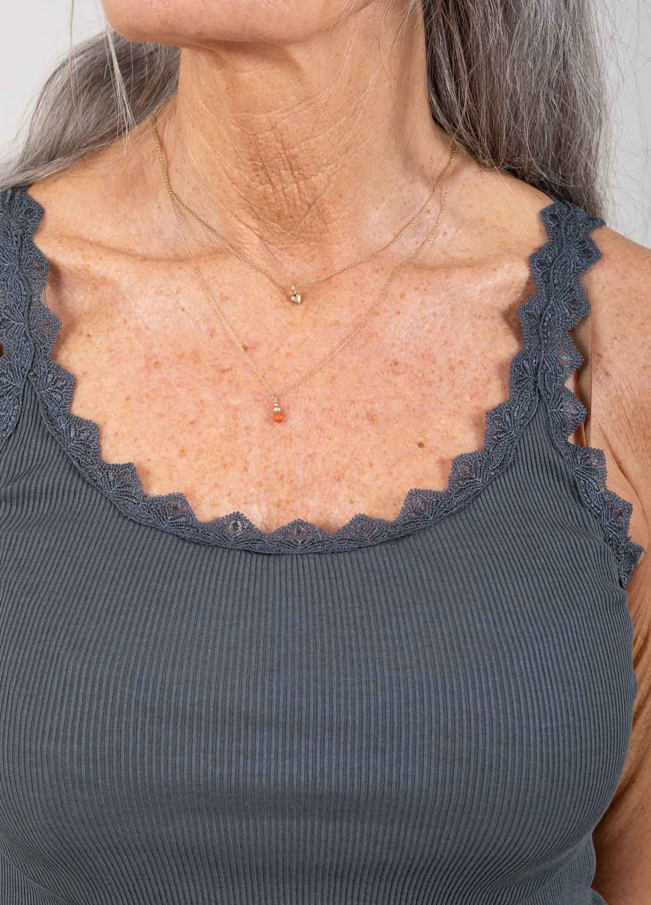 CC HEART SILKE TOP MED BLONDE - Dark Stone Grey