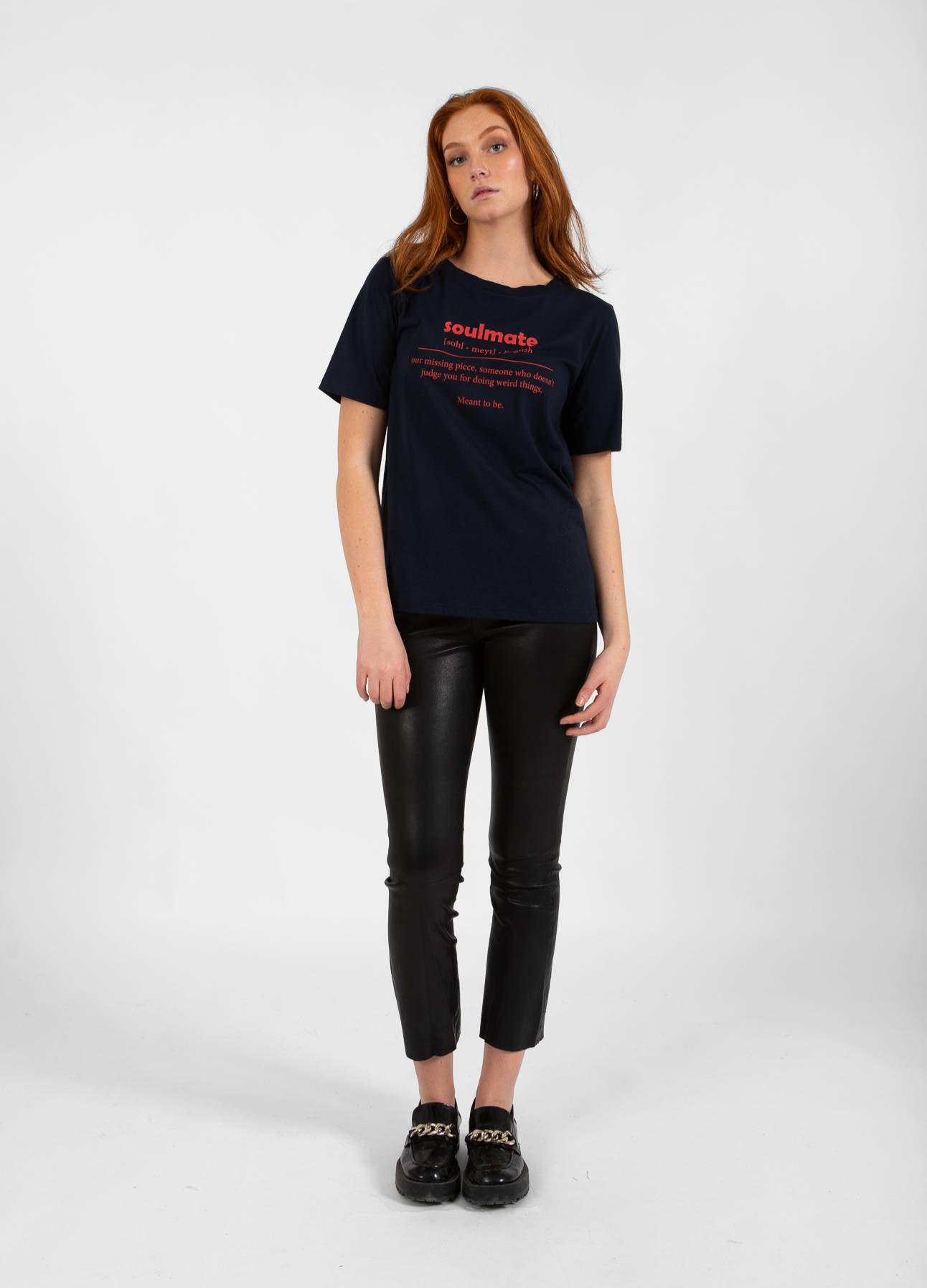 CC HEART SOULMATE T-SHIRT - MELLEM ÆRME - Night Sky Blue