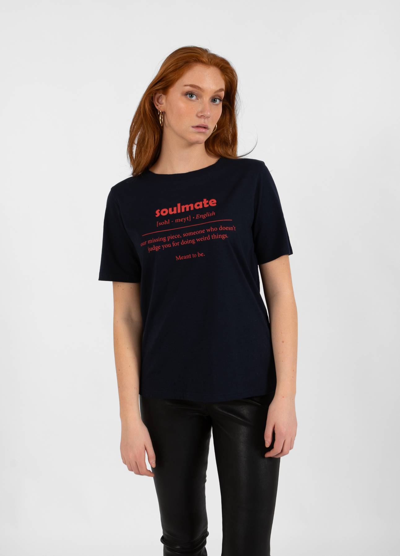CC HEART SOULMATE T-SHIRT - MELLEM ÆRME - Night Sky Blue