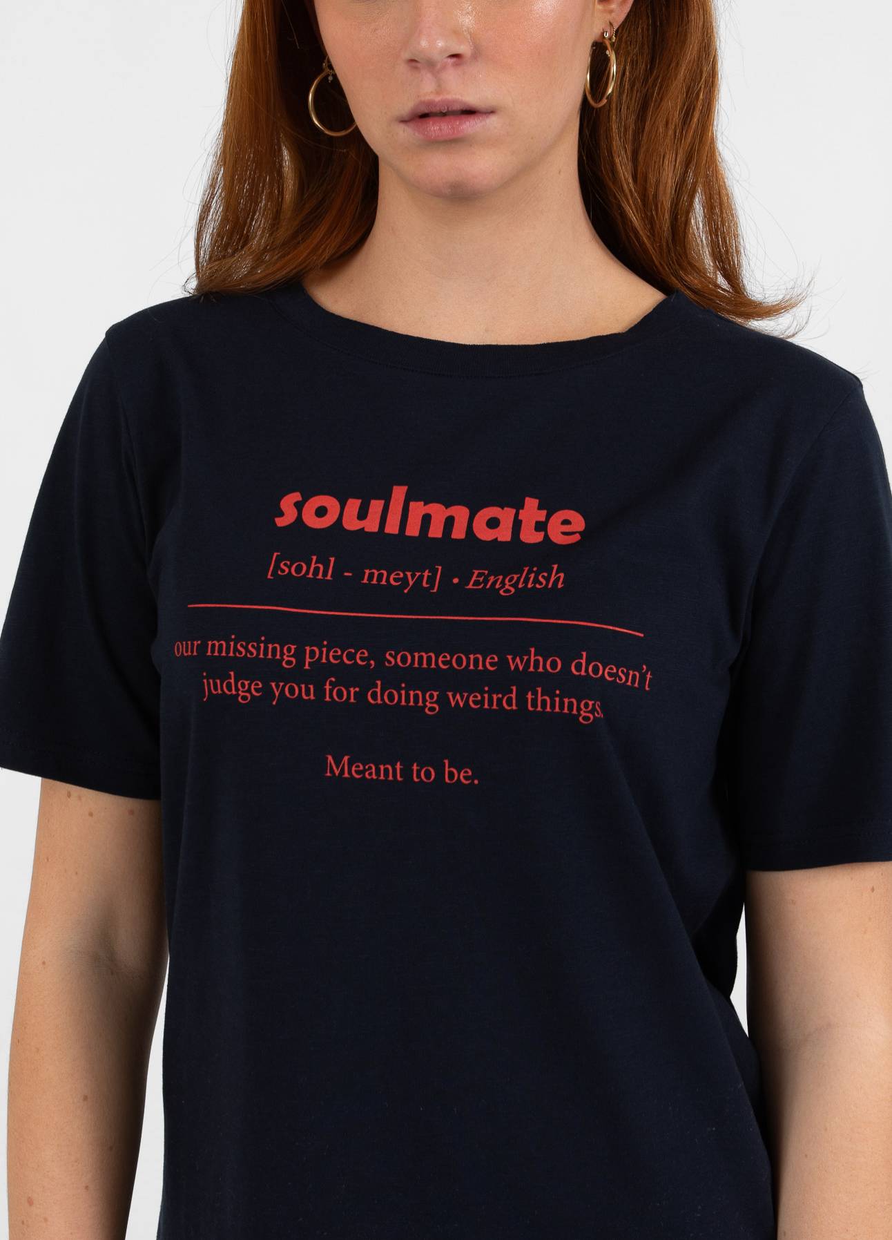 CC HEART SOULMATE T-SHIRT - MELLEM ÆRME - Night Sky Blue
