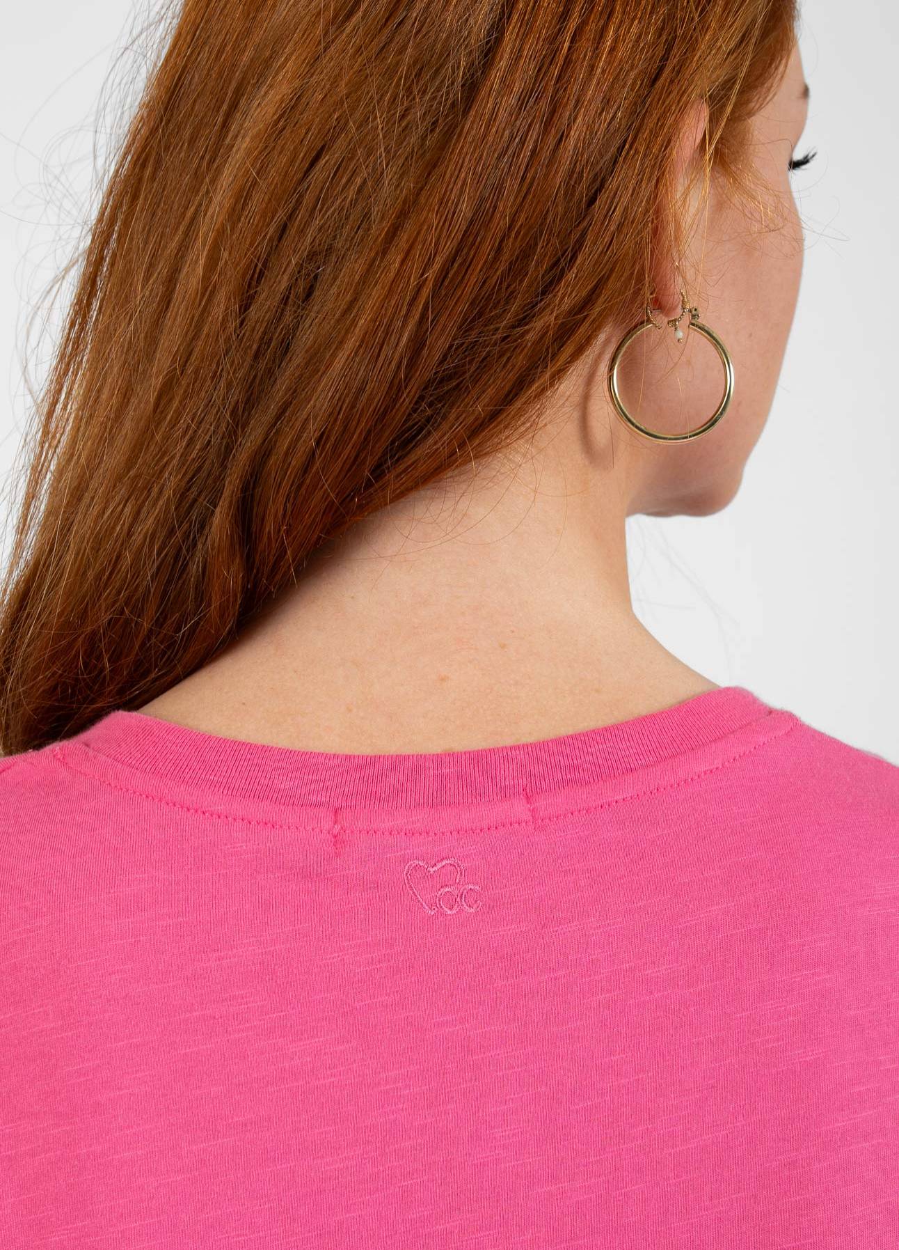 CC HEART V-HALS T-SHIRT - Clear pink