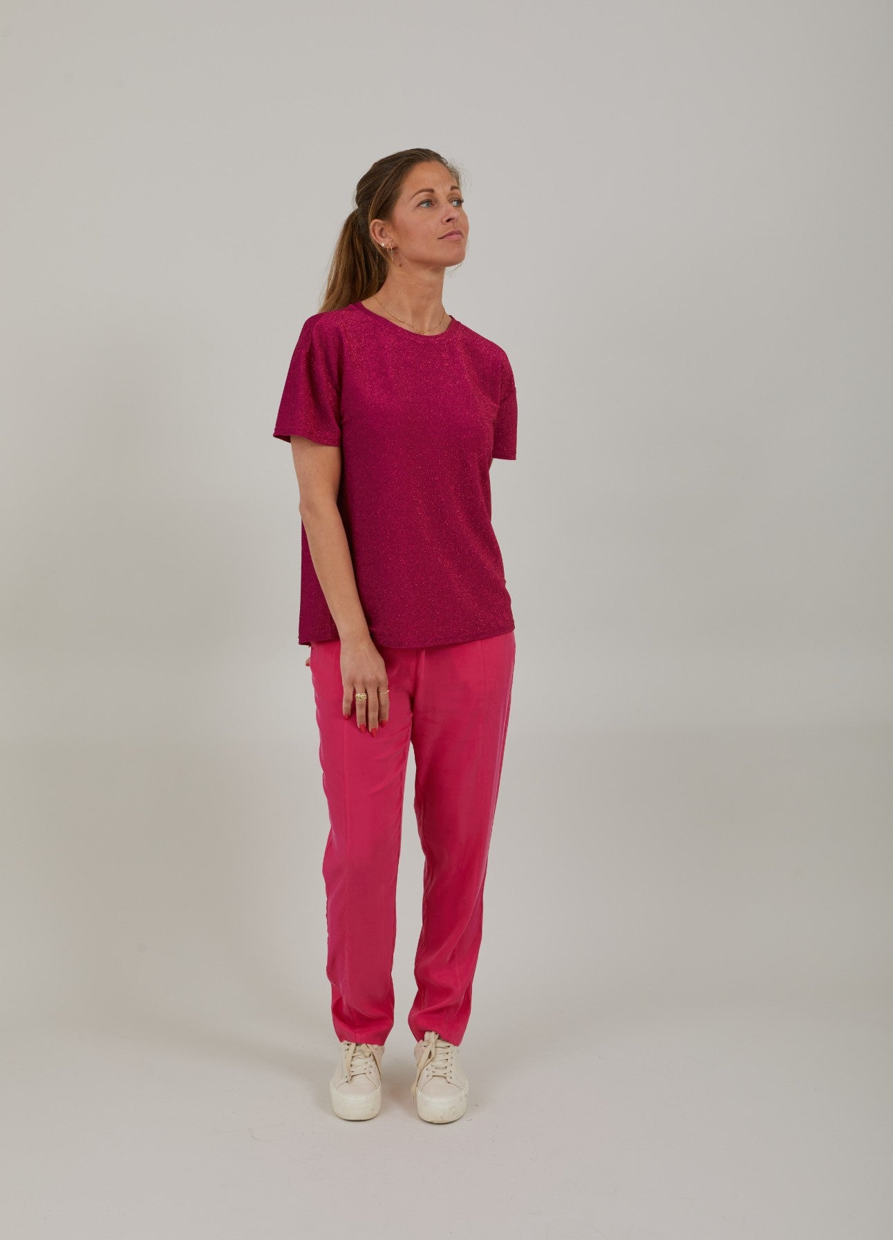 GLIMMER T-SHIRT - Pink shimmer Udsalg