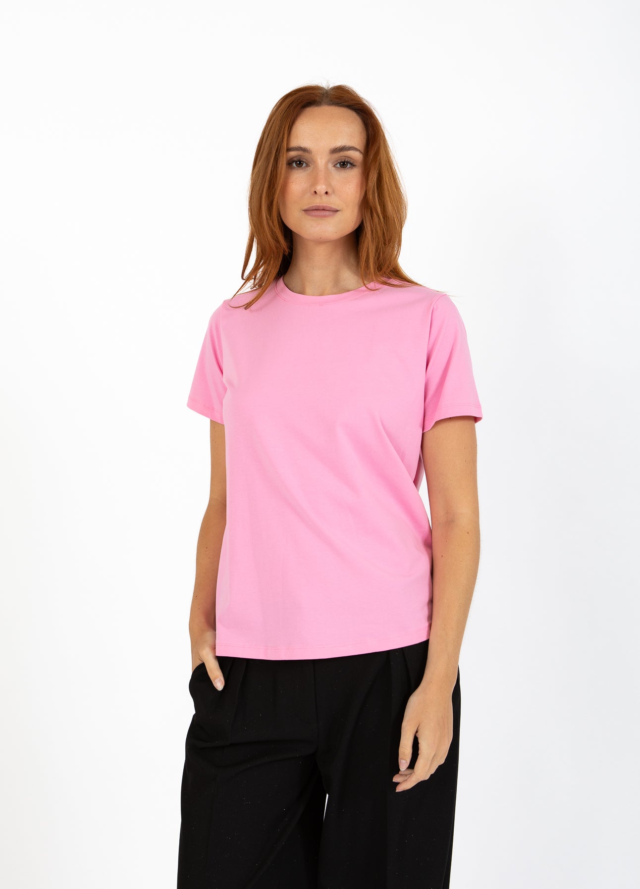 T-SHIRT MED RUND HALS - KORTE ÆRMER - Bubble pink