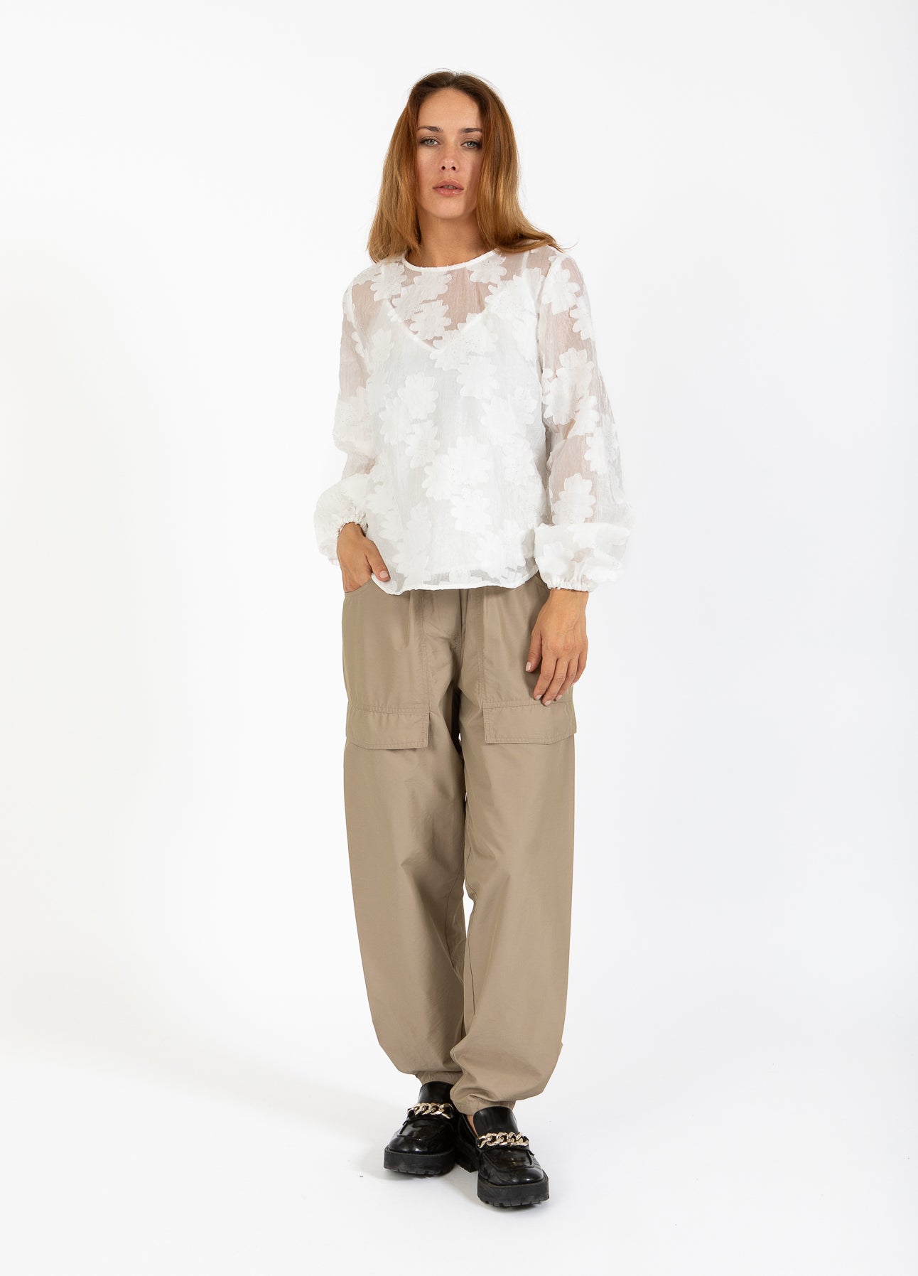 CARGO BUKSER - SILLE FIT - Desert sand