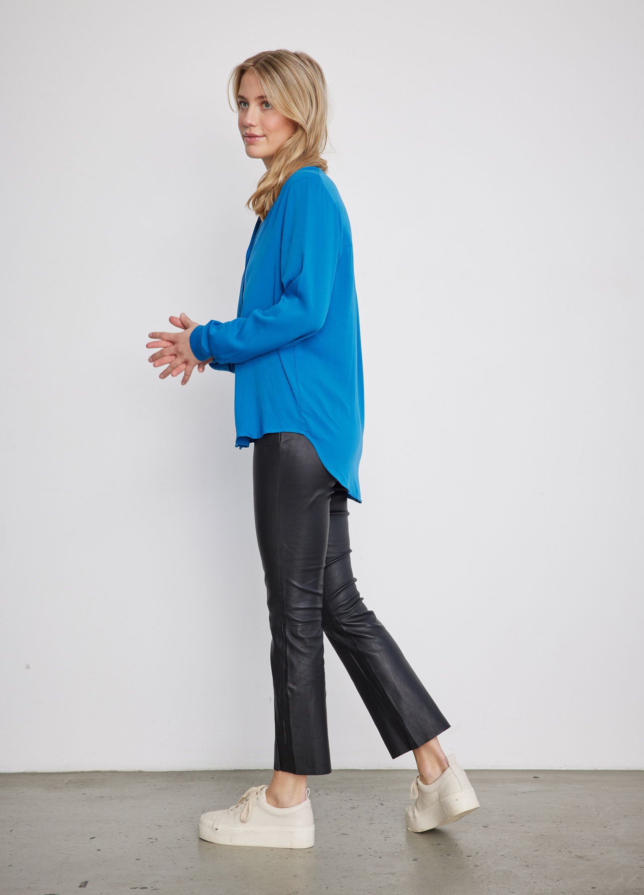 CC HEART CROPPED LÆDERLEGGINGS - Black