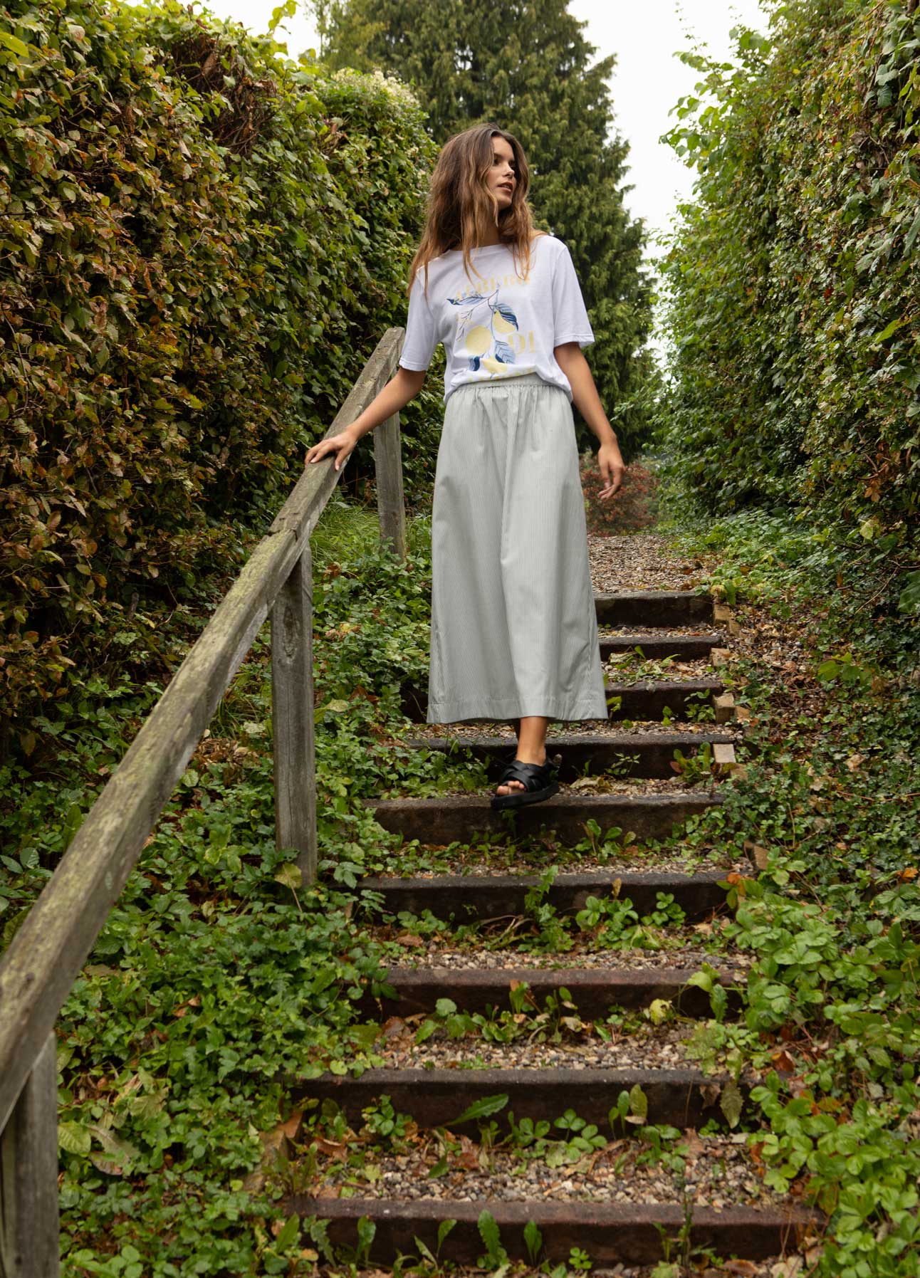 CC HEART LEMON TEE - MIDI ÆRME - White
