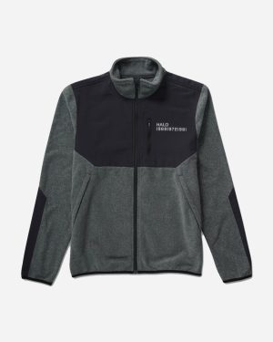 Halo Blocked Fleece - Grey Melange Rabat