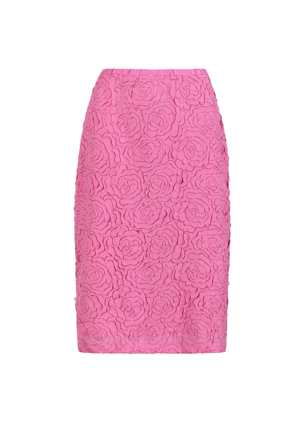 PENCILNEDERDEL I ROSE JACQUARD - Magenta