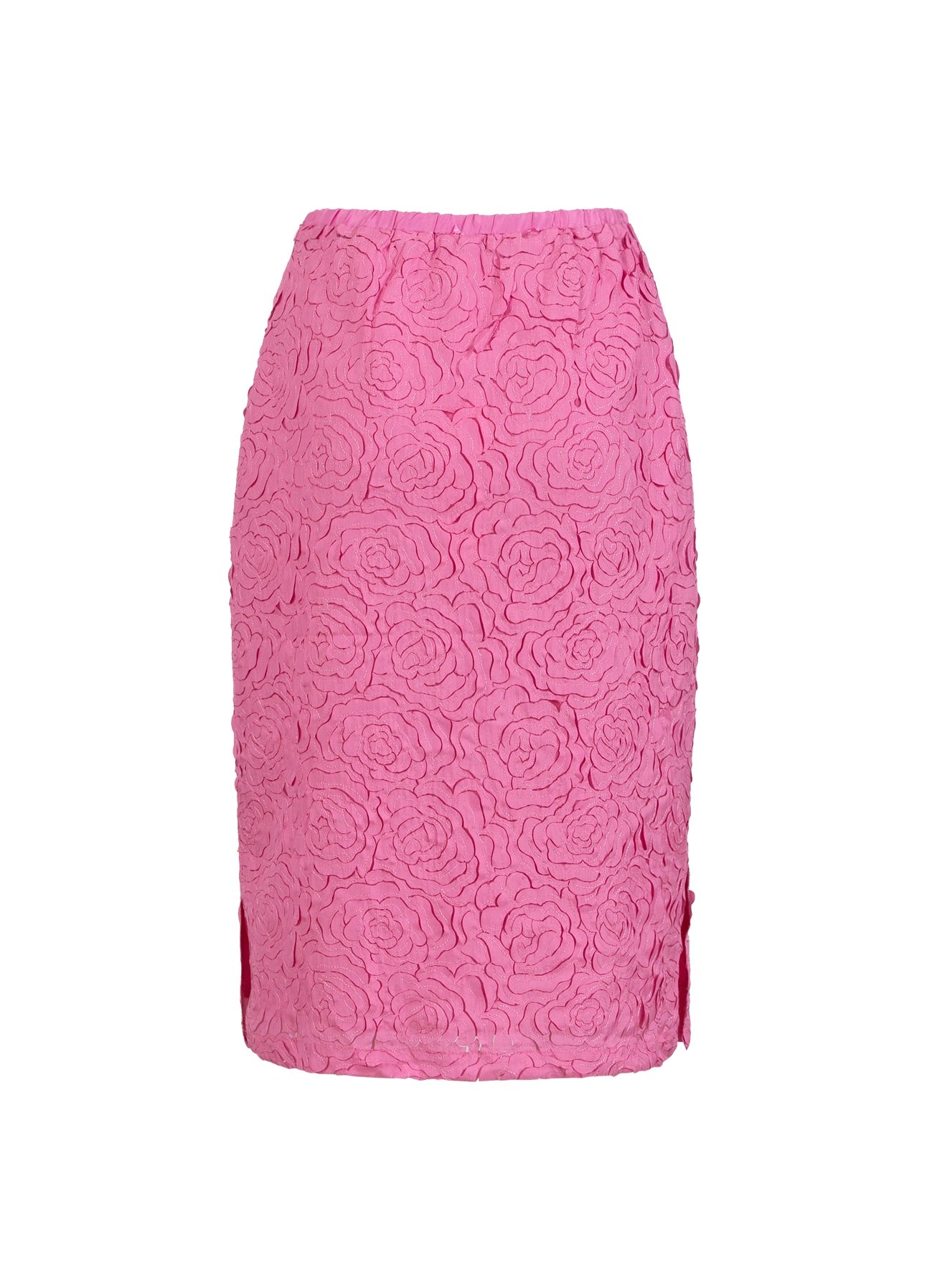 PENCILNEDERDEL I ROSE JACQUARD - Magenta