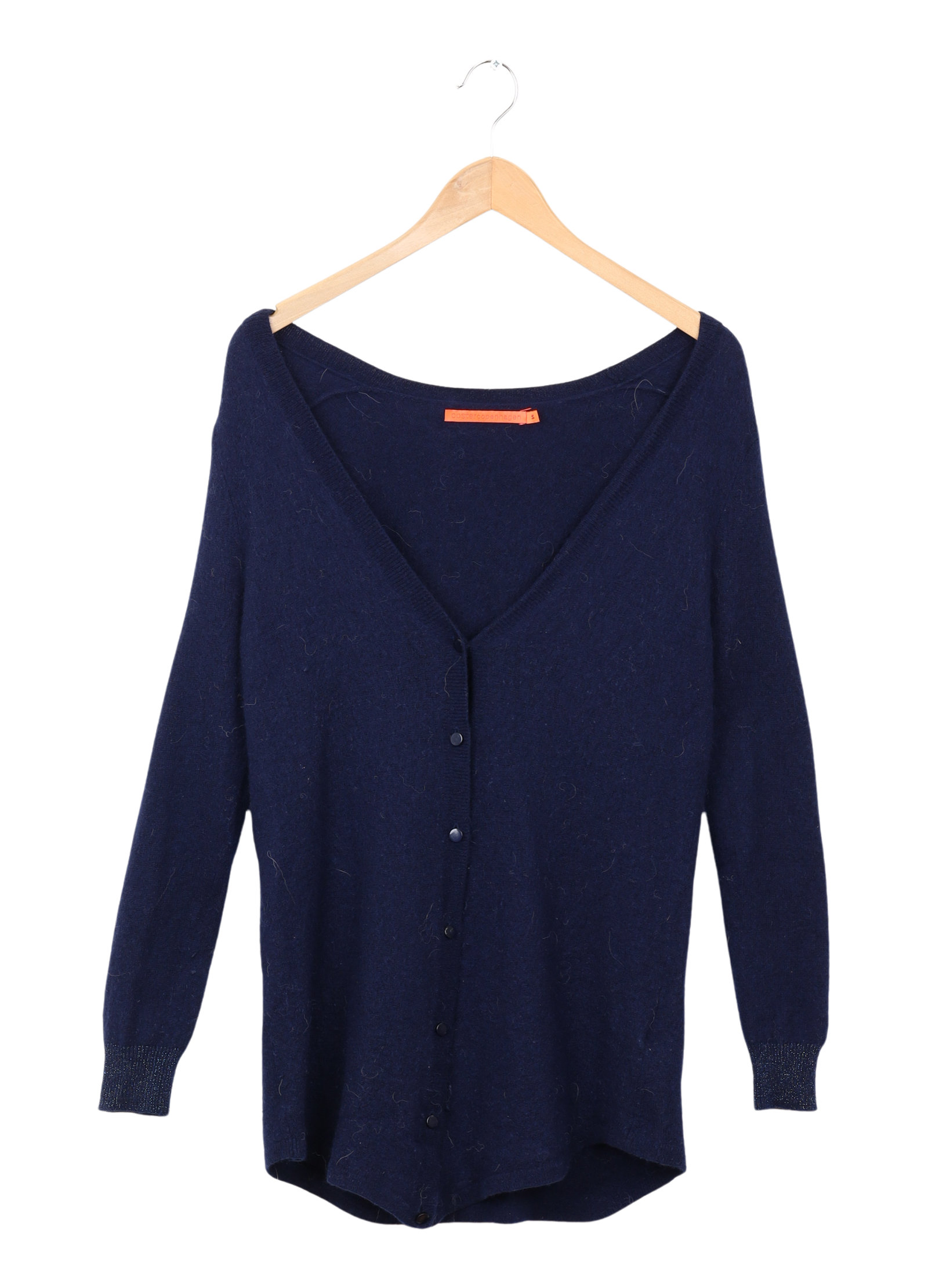 PRE-LOVED CC HEART LANG CASHMERE CARDIGAN - Beach brown - Night Sky Blue på udsalg