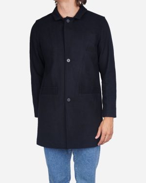 Bankers Trench - Black Wool