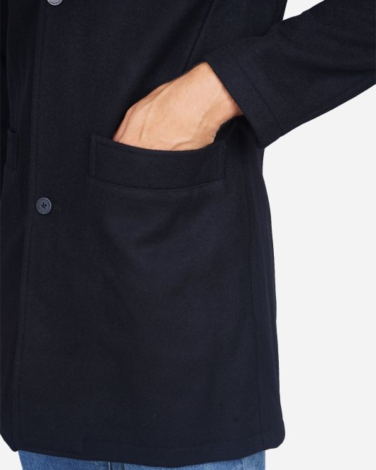 Bankers Trench - Black Wool