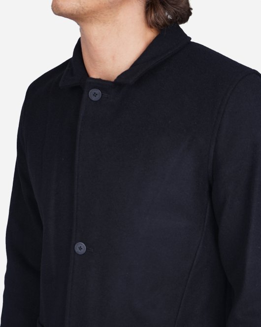 Bankers Trench - Black Wool