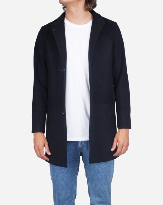 Bankers Trench - Black Wool