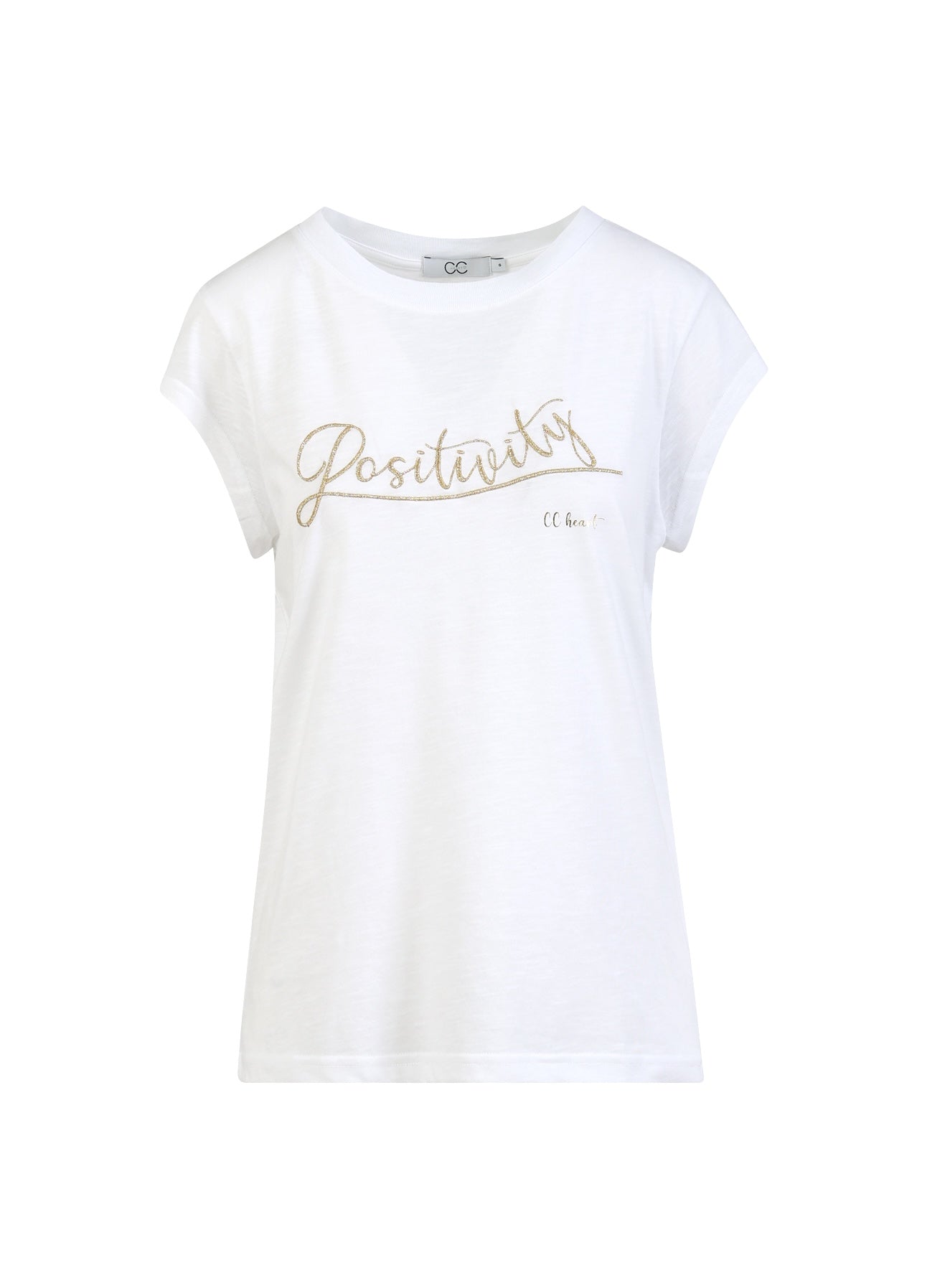 CC HEART POSITIVITY T-SHIRT - KORTÆRME - White/gold