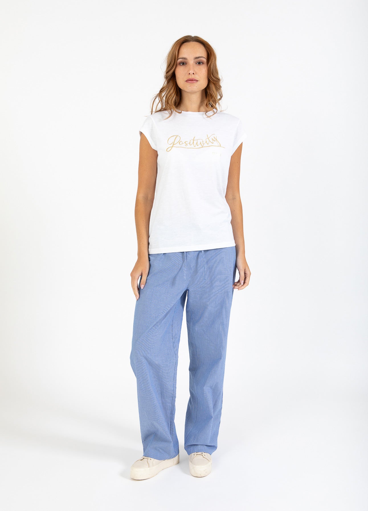 CC HEART POSITIVITY T-SHIRT - KORTÆRME - White/gold