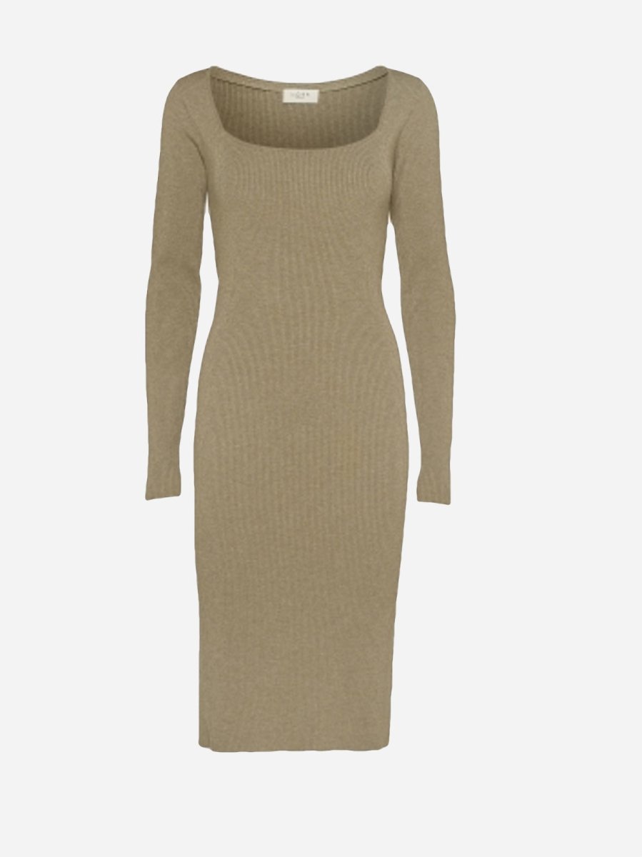 Flora Knit Dress - Light Brown Melange