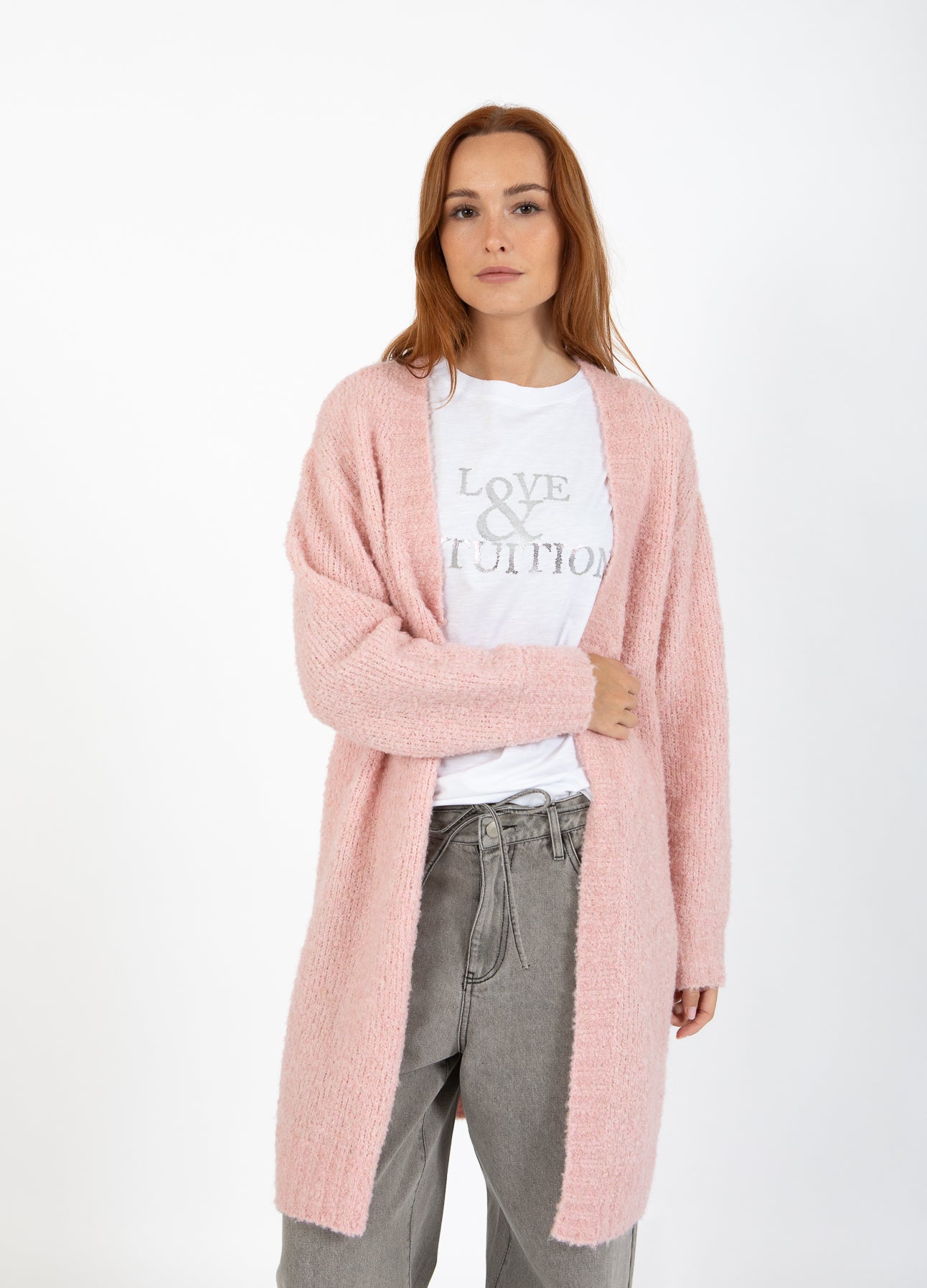 CC HEART AMAYA LANG STRIK CARDIGAN - Winter Rose